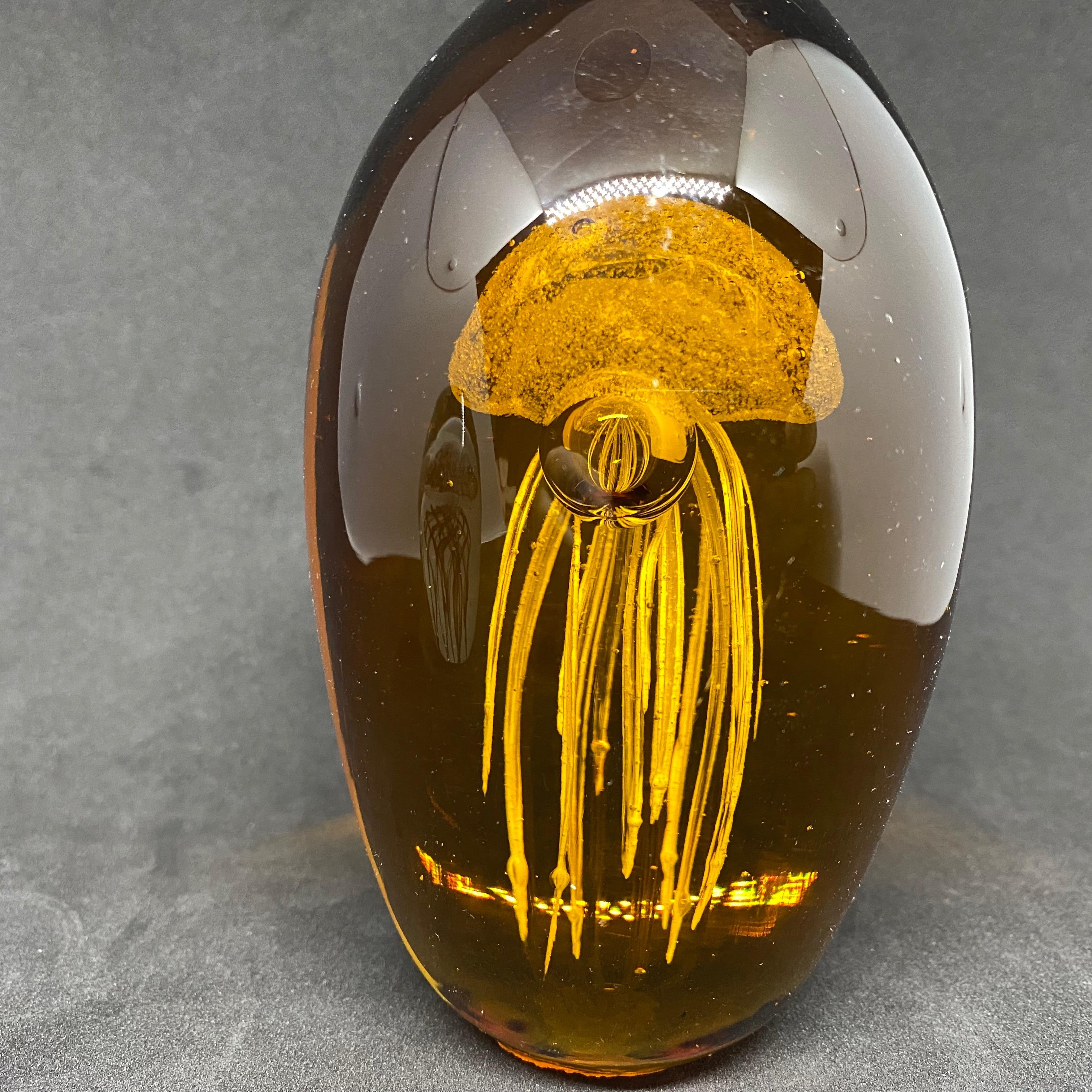 Collection of Two Jelly Fish Murano Italian Art Glass Aquarium Paperweights 1