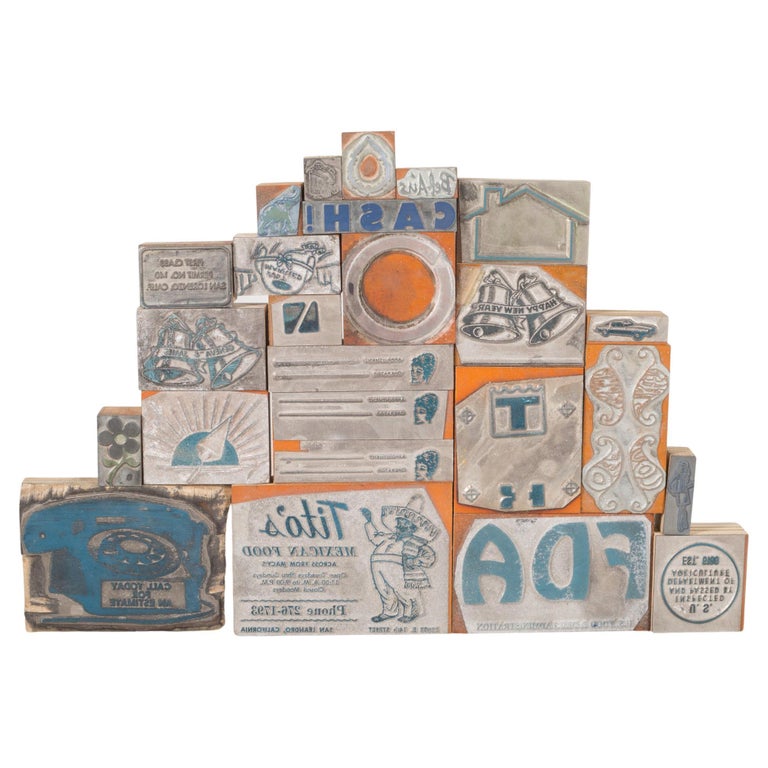 Collection of Typeset Advertising Print Blocks, C.1940 For Sale at 1stDibs