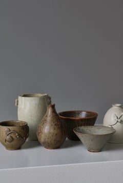Colección de vasijas únicas de gres de Arne Bang, Art Déco, Dinamarca, años 30