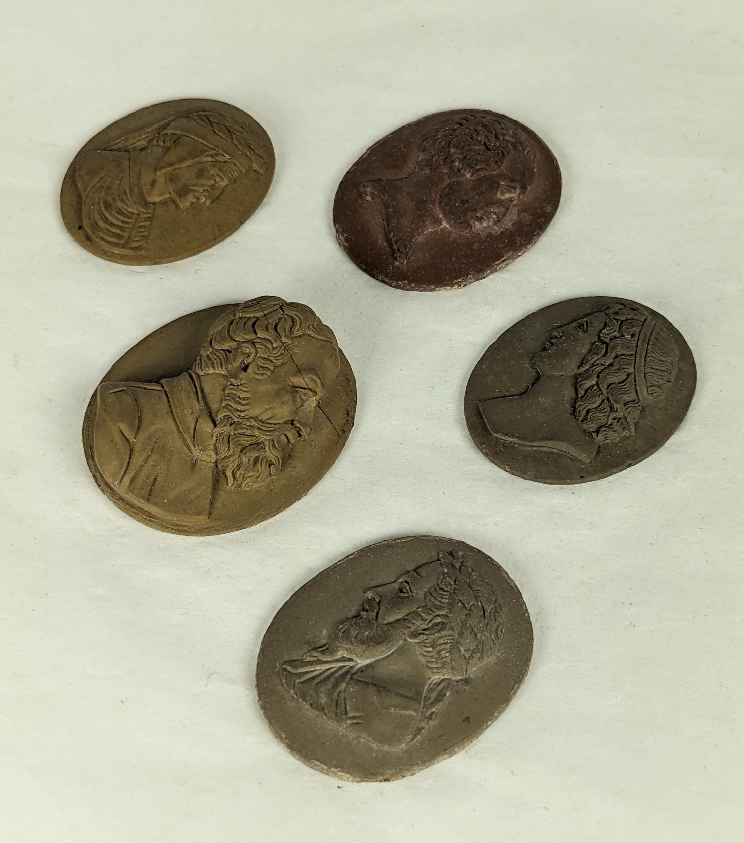 Victorian Collection of Unmounted 19th Century Lava Cameos For Sale