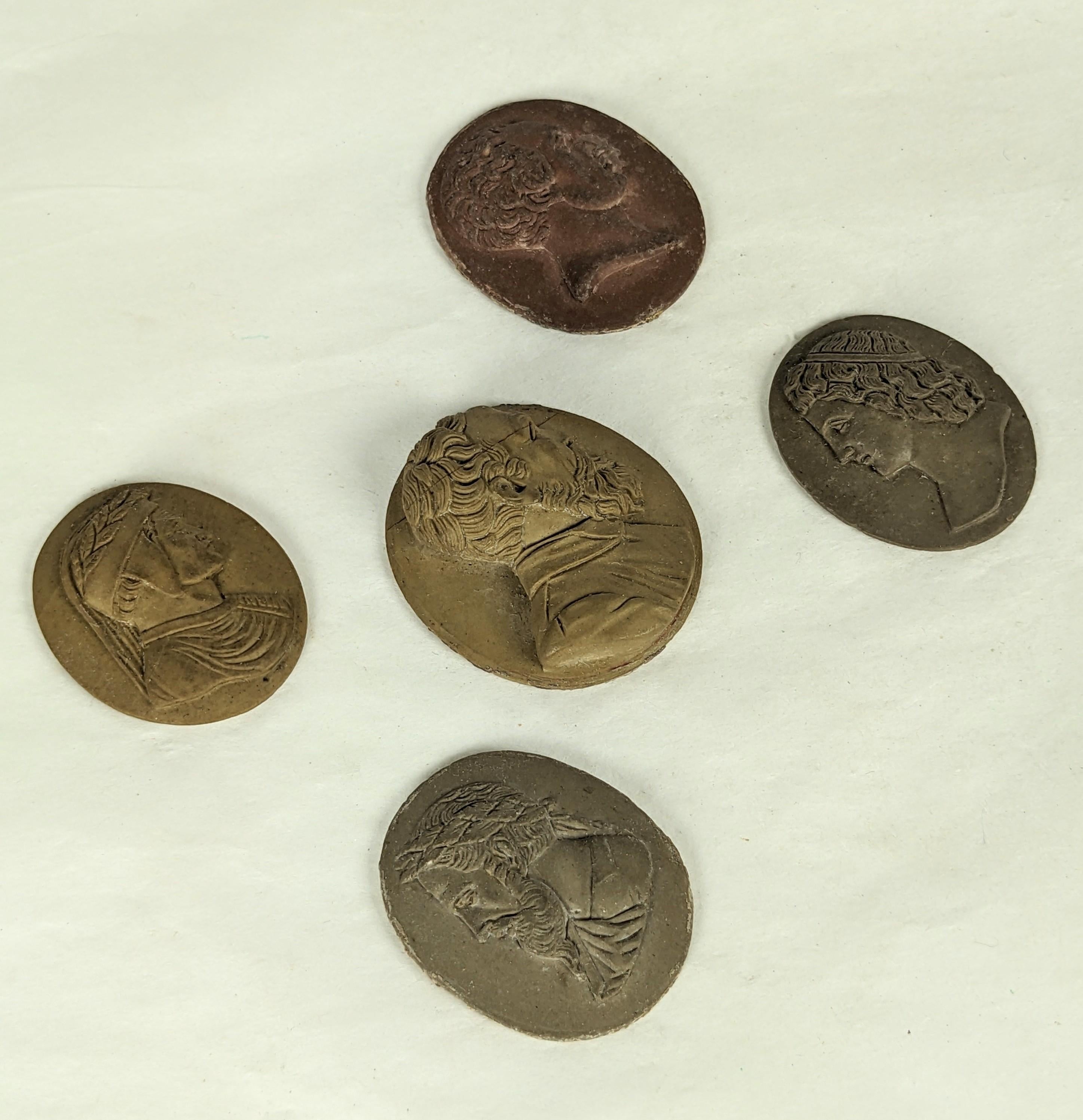 Uncut Collection of Unmounted 19th Century Lava Cameos For Sale