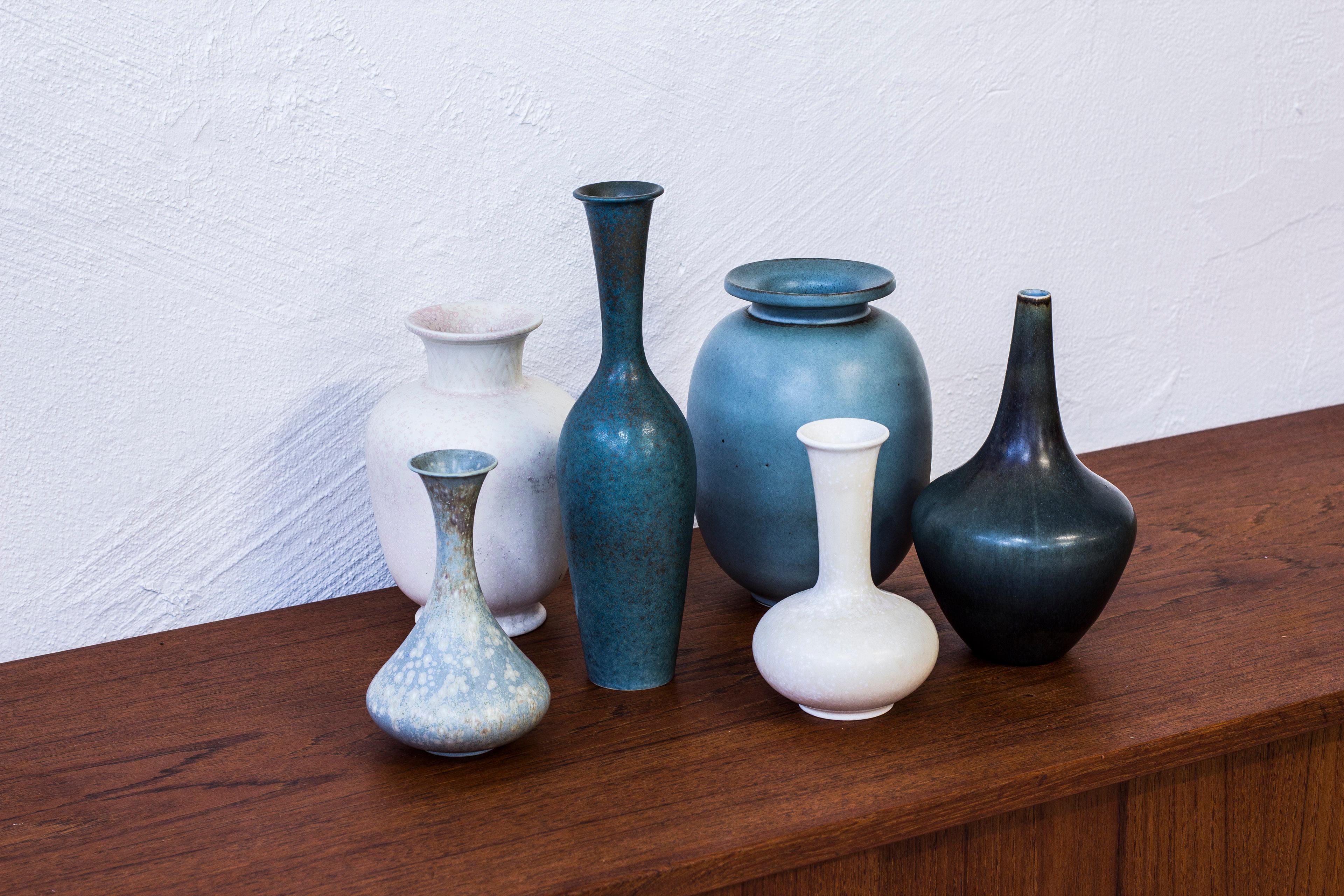Scandinavian Modern Collection of Vases by Gunnar Nylund for Rörstrand, Sweden, 1950s