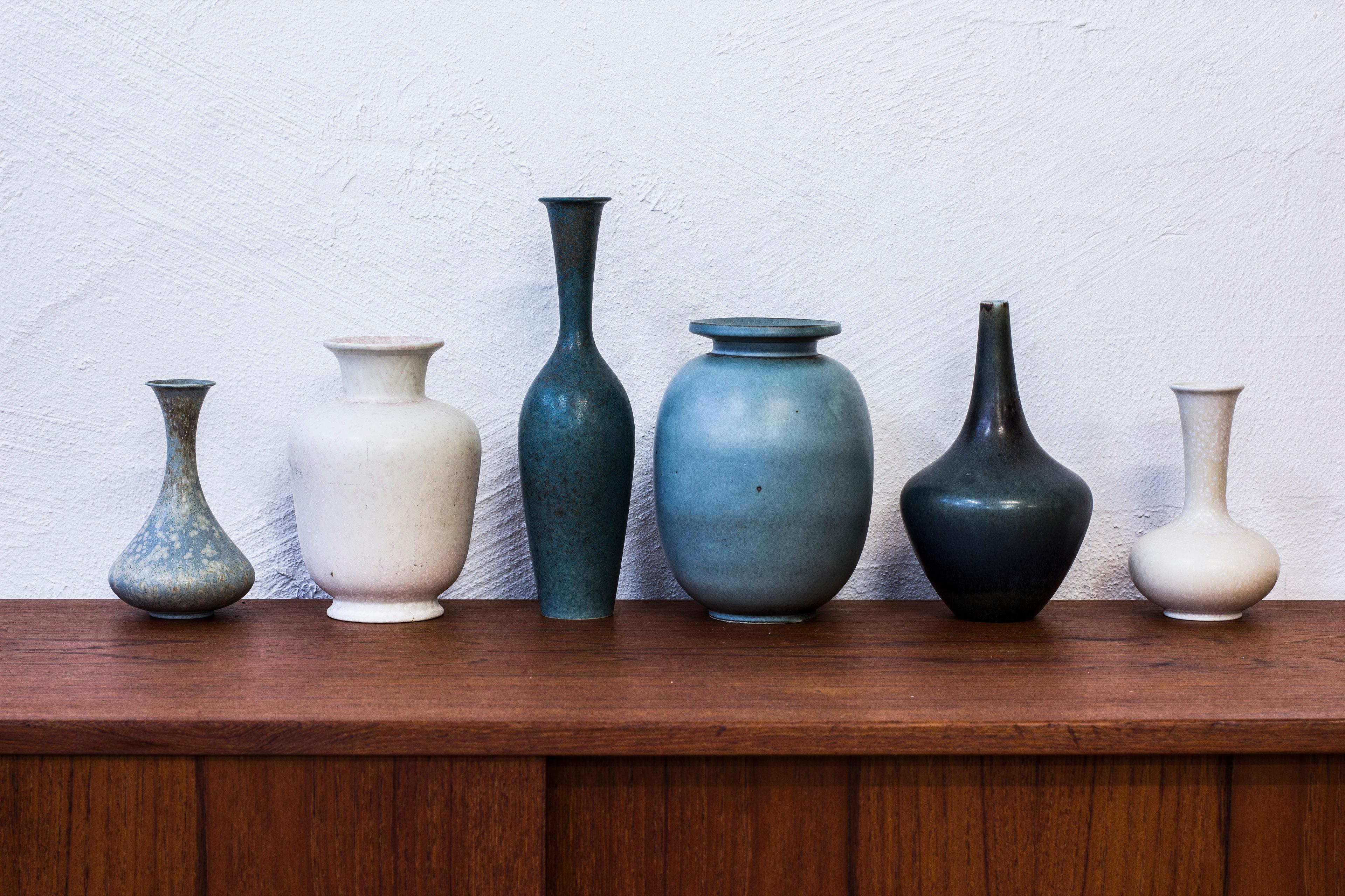 Stoneware Collection of Vases by Gunnar Nylund for Rörstrand, Sweden, 1950s