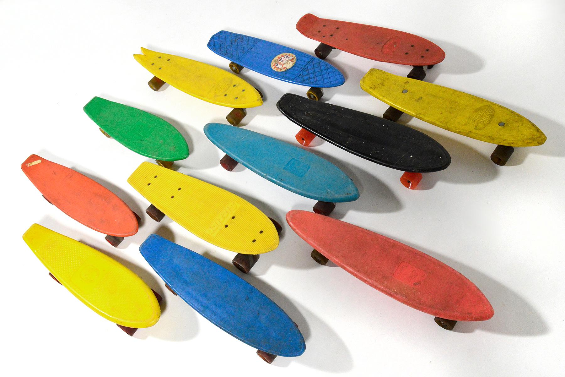 Mid-Century Modern Collection of Vintage 1970s Skateboards For Sale