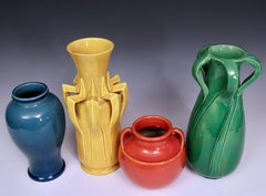 Collection de vases vintage en Awaji Pottery aux glaçures colorées et monochromes