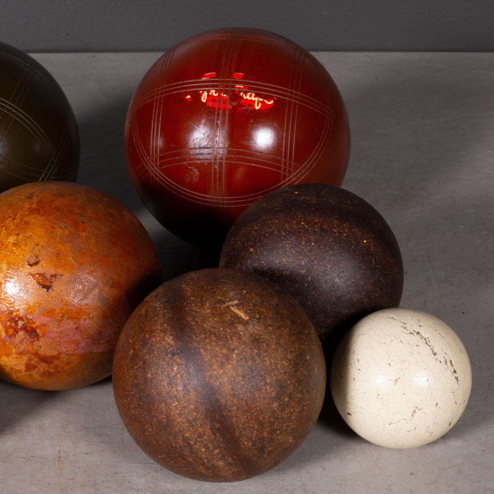 ABOUT

A collection of ten vintage bocci and croquet balls: two large vintage bocci balls with original label, four croquet balls and four small ceramic bocci balls.

    CREATOR Bocci Balls: Sport Craft, Made in Italy.
    DATE OF MANUFACTURE