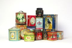 Collection of Vintage Dutch Decorative Advertising Tins, 20th century