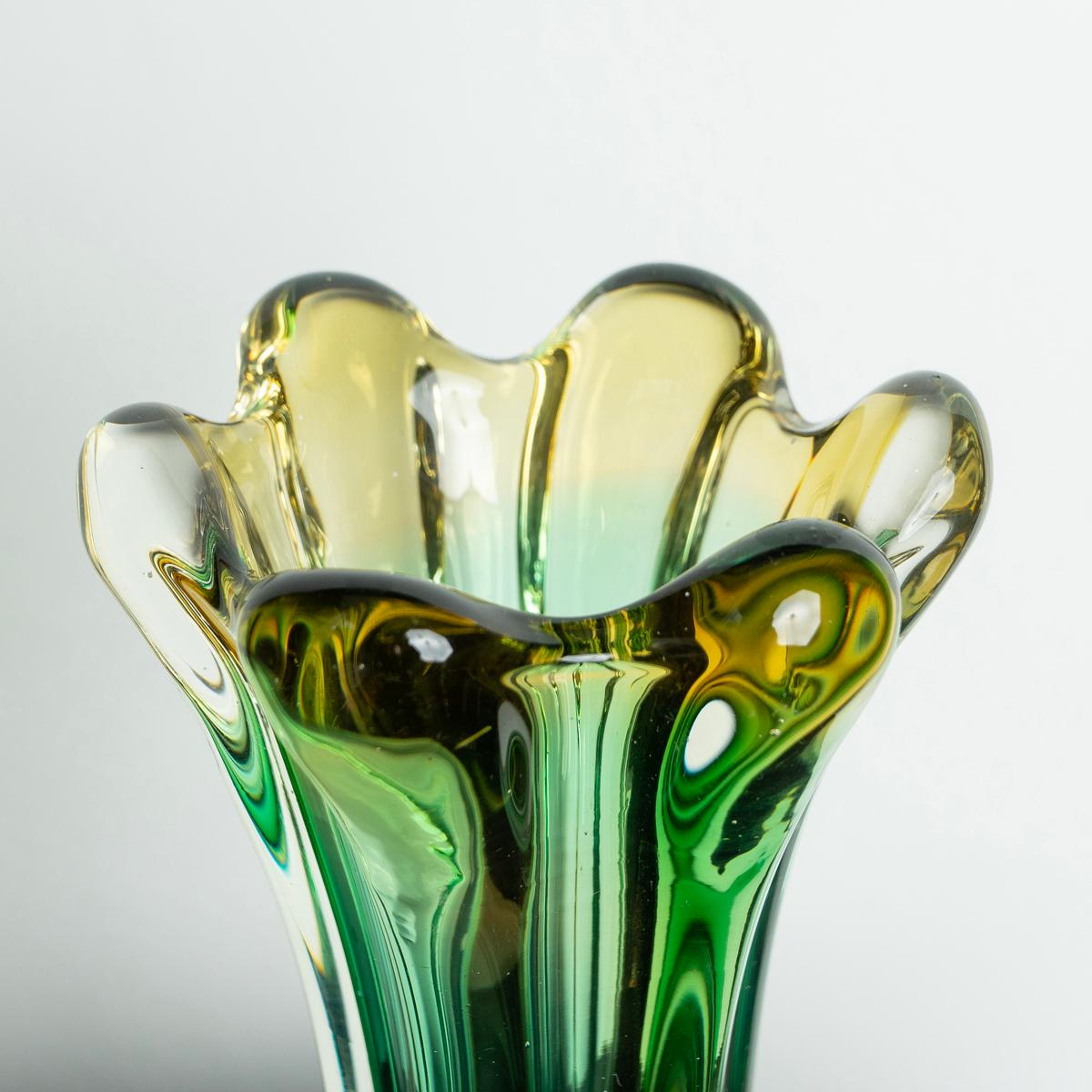 Collection of Vintage Freeform Sommerso Murano Glass Vases, C. 1960s 3