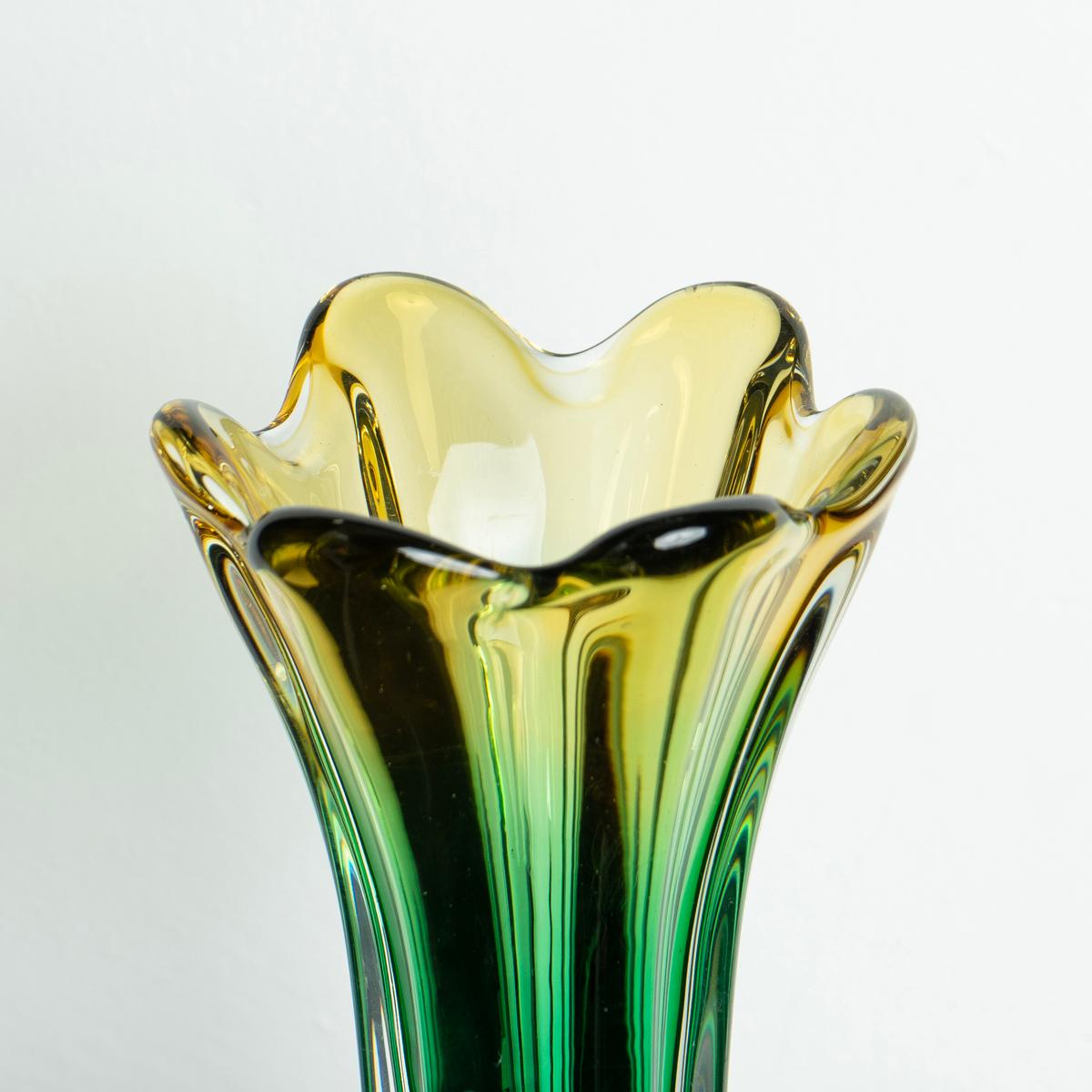 Collection of Vintage Freeform Sommerso Murano Glass Vases, C. 1960s 1