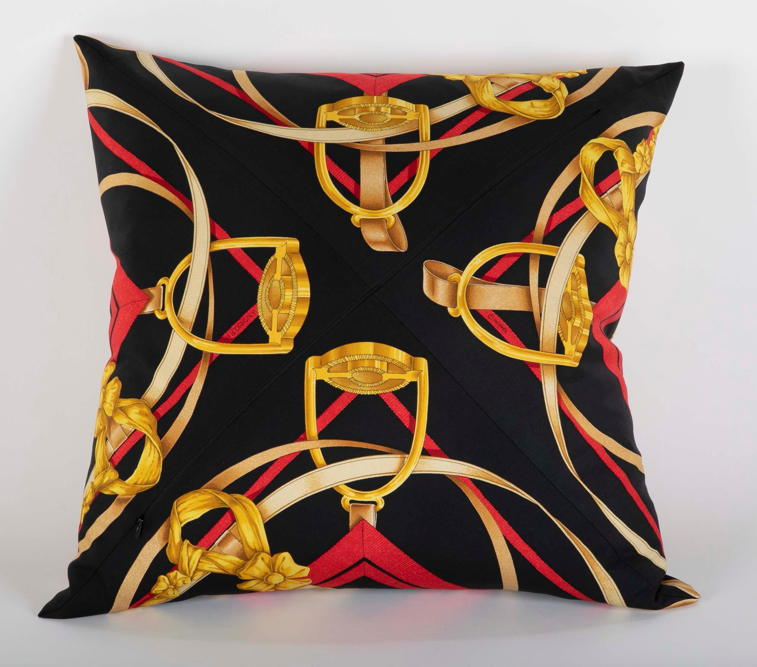 Collection of Vintage Hermes Silk Pillows by Various Designers 1