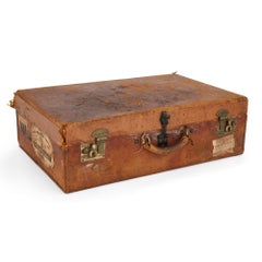 Collection of Vintage Luggage, a Set of Four English Travel Cases
