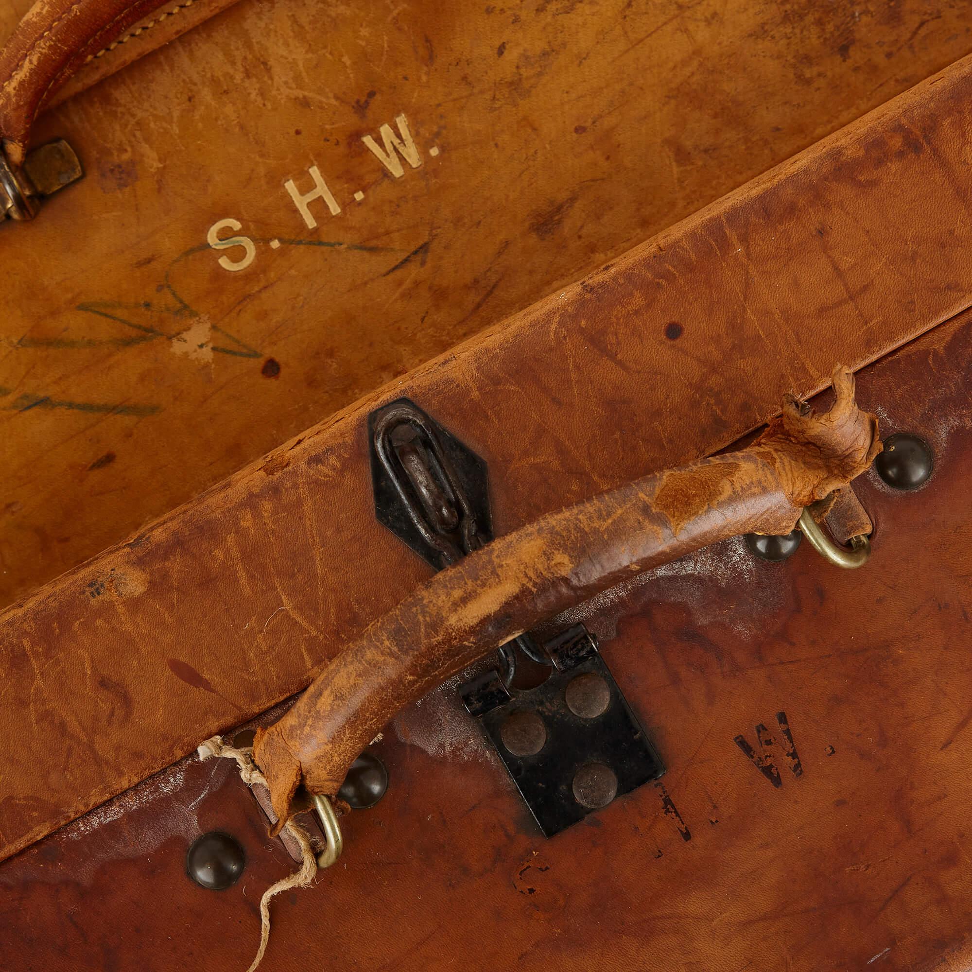 Modern Collection of Vintage Luggage, a Set of Four English Travel Cases For Sale