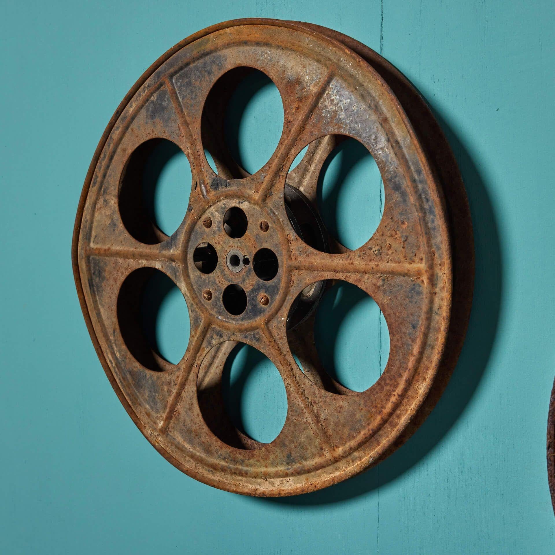 Kollektion von Vintage-Film-Projektion-Reels oder -Poolen (Metall) im Angebot