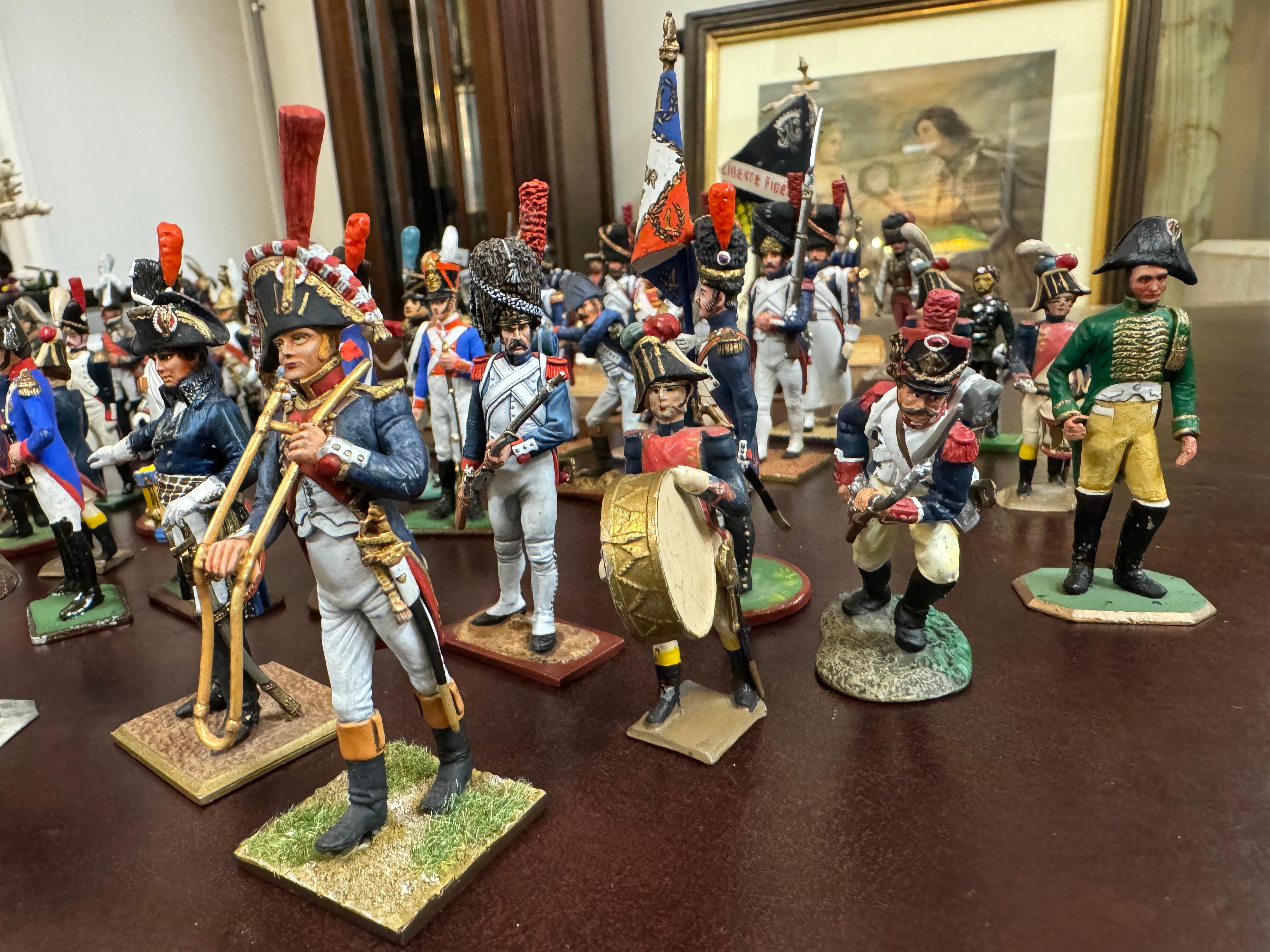 Collection of Vintage Painted Lead Soldiers In Fair Condition In West Palm Beach, FL