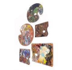 Collection of Vintage Painter's Palettes, Wall Sculpture
