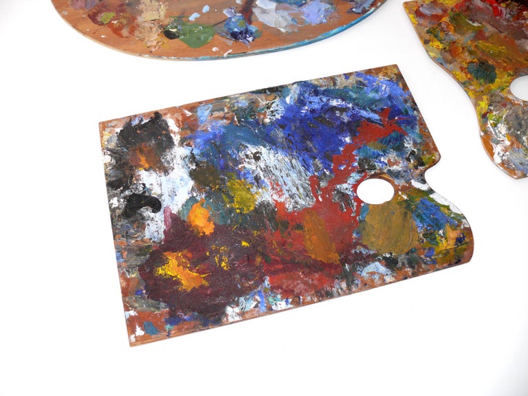Collection of Vintage Painter's Palettes, Wall Sculpture For Sale at