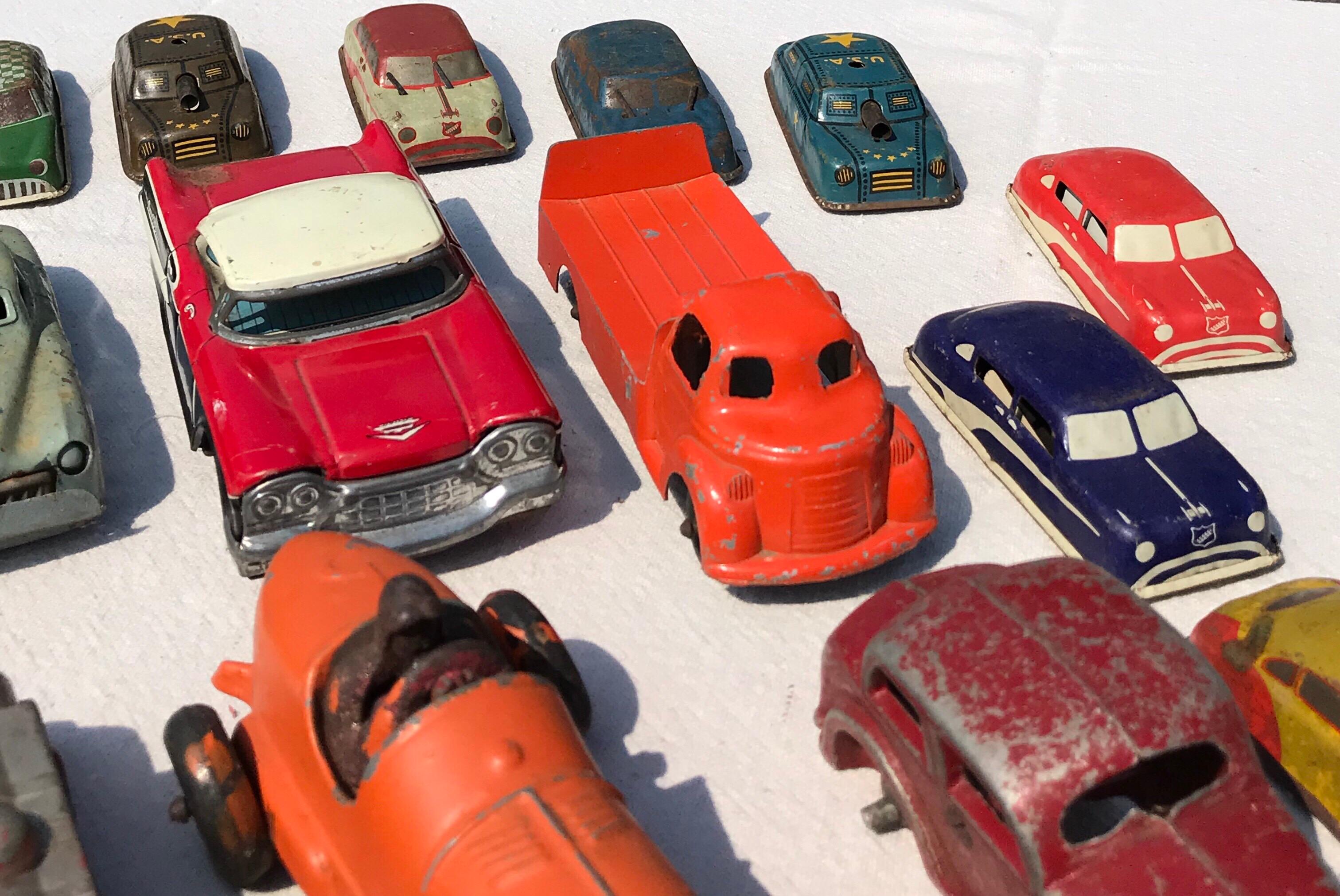 Folk Art Collection of Vintage Toy Cars