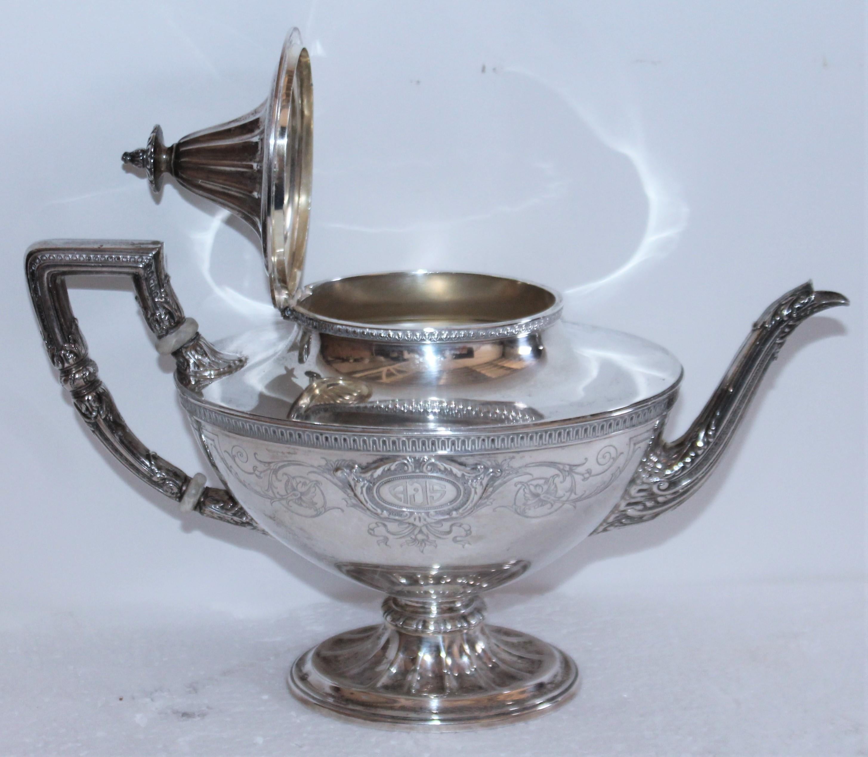 Collection of Wallace Silver Sterling Tea Set, 5 Pieces For Sale 8