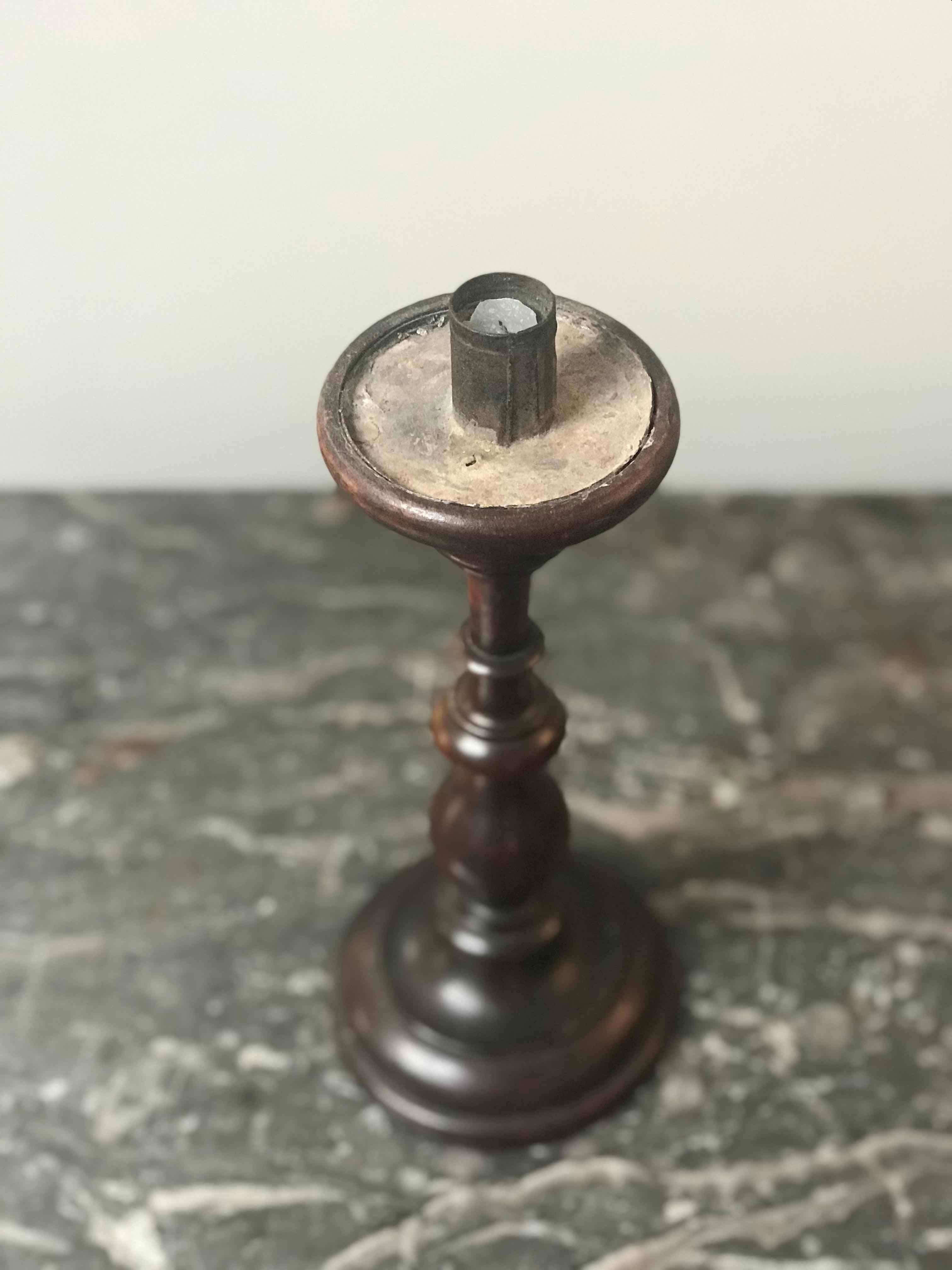 Walnut Candlestick from 1860s France 1