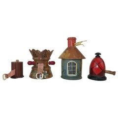 Collection of Whimsical Antique Wood Tape Measures