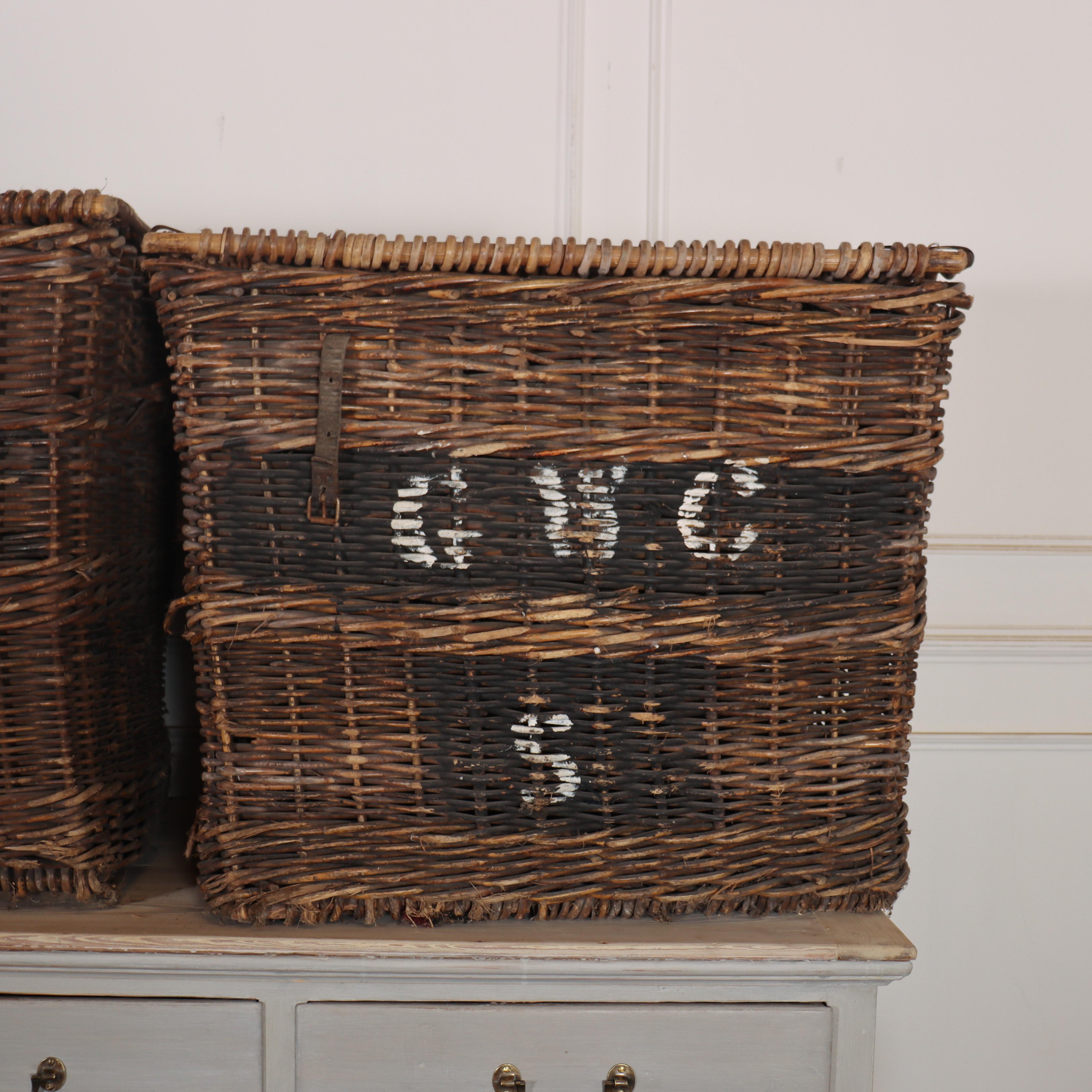 English Collection of Wicker Log Baskets