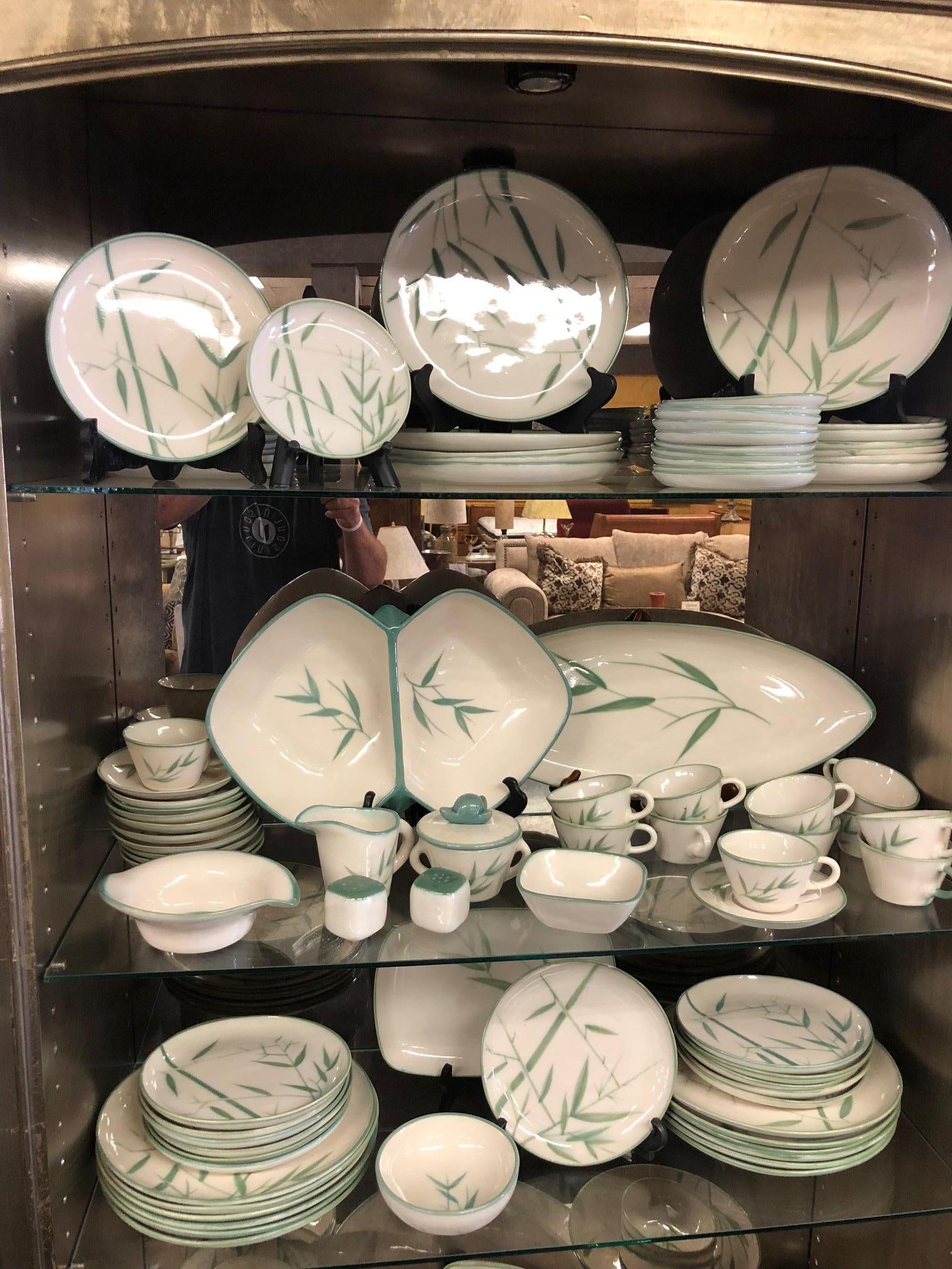 Pottery Collection of Winfield California Green Bamboo Dinnerware