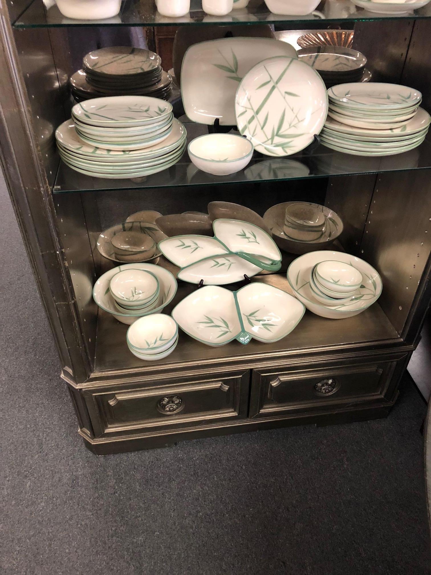 Collection of Winfield California Green Bamboo Dinnerware 1