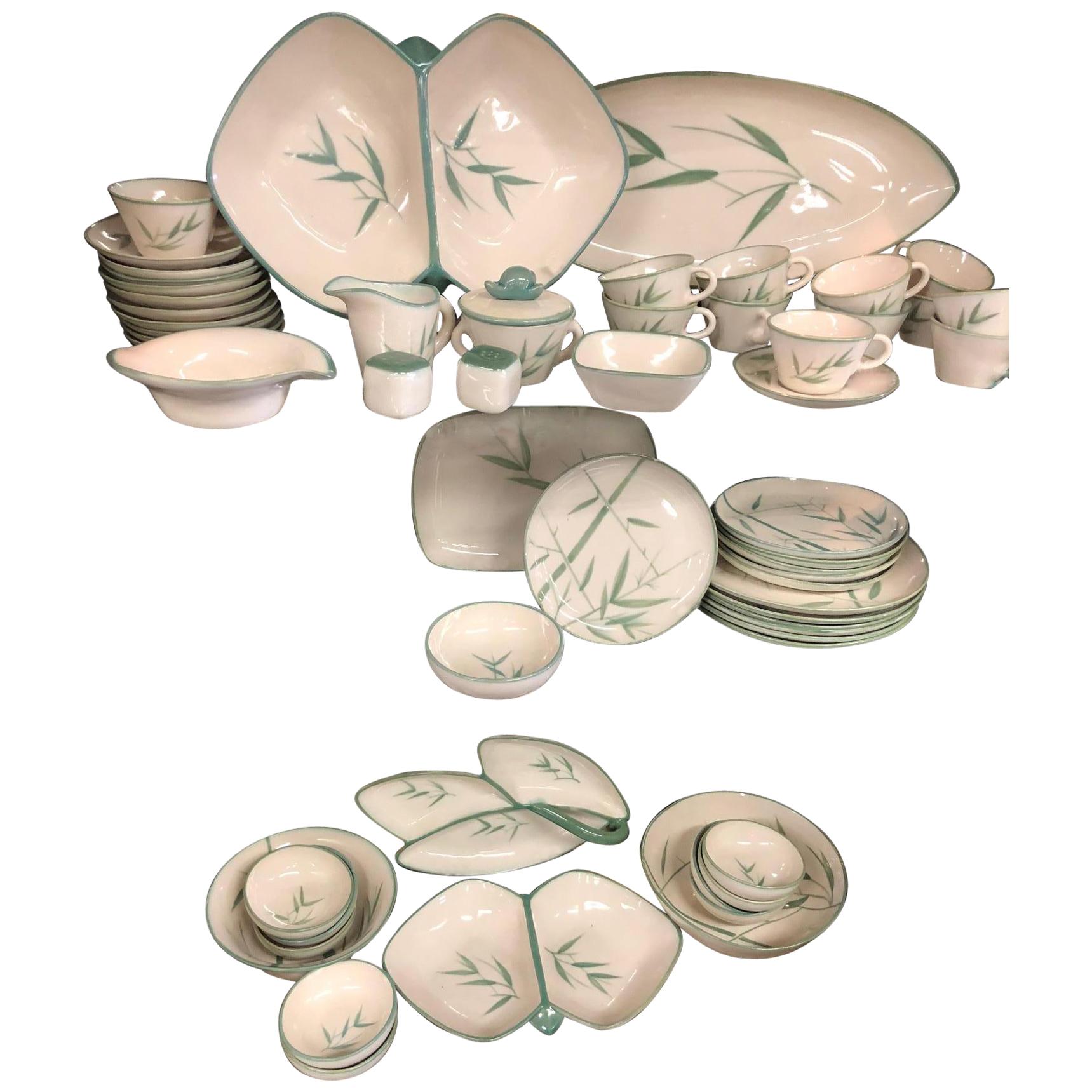 Collection of Winfield California Green Bamboo Dinnerware