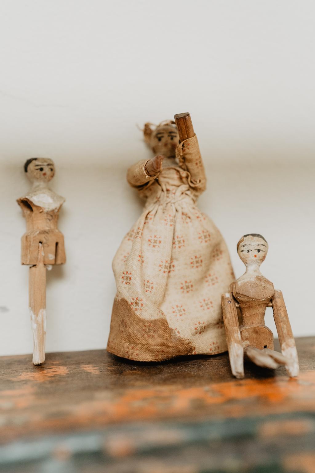 20th Century Collection of Wooden Peg Dolls