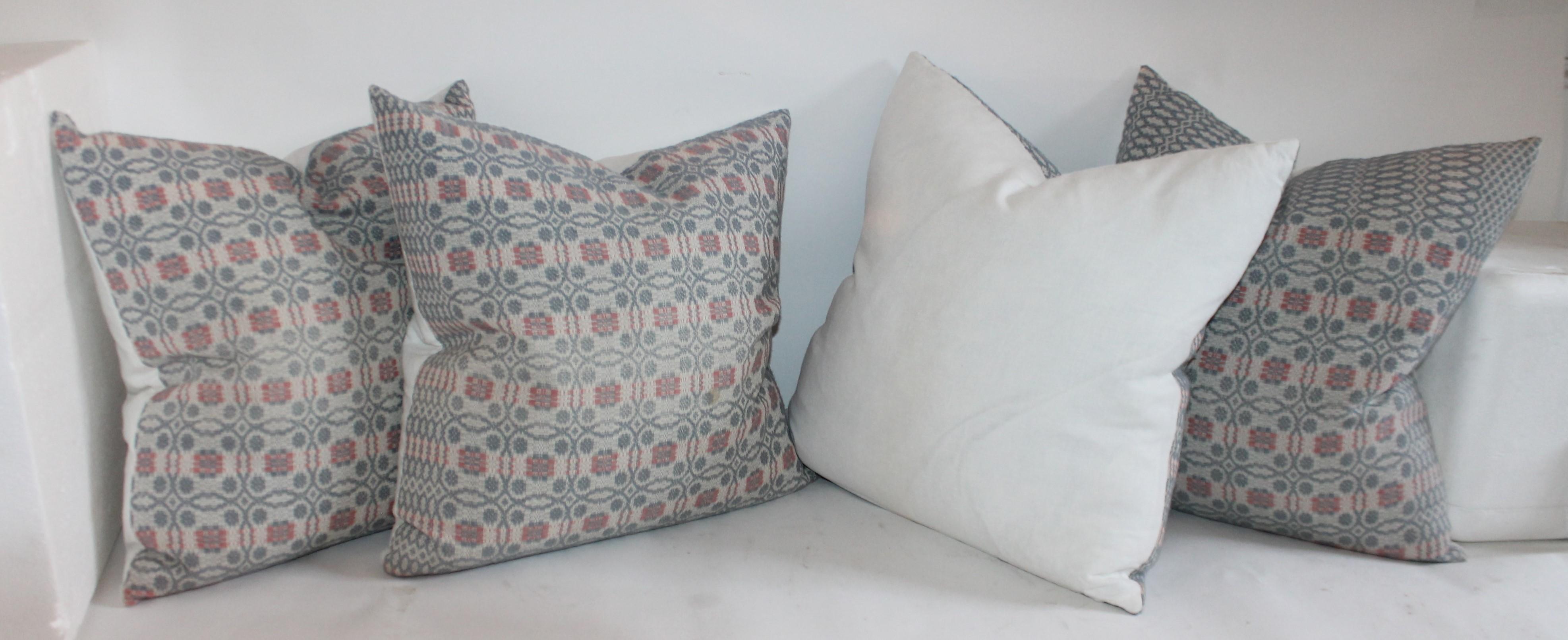 American Collection of Woven Coverlet Pillows For Sale