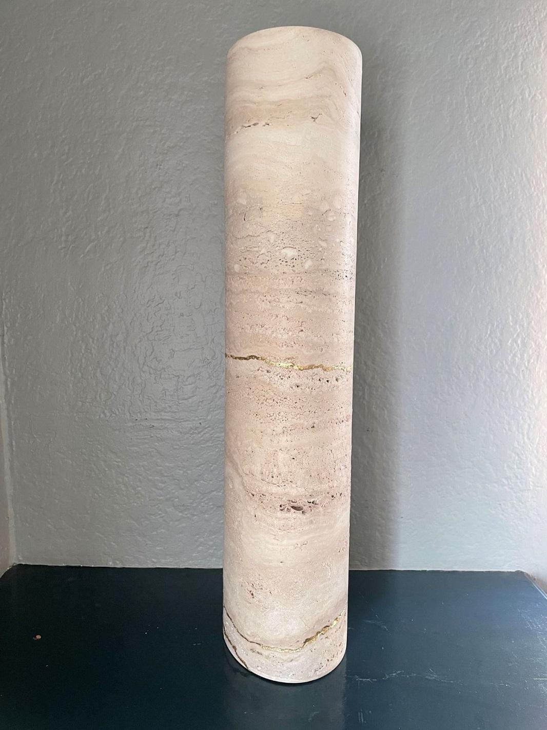 Italian Collection Particuliere Large Travertine BOS Vase For Sale