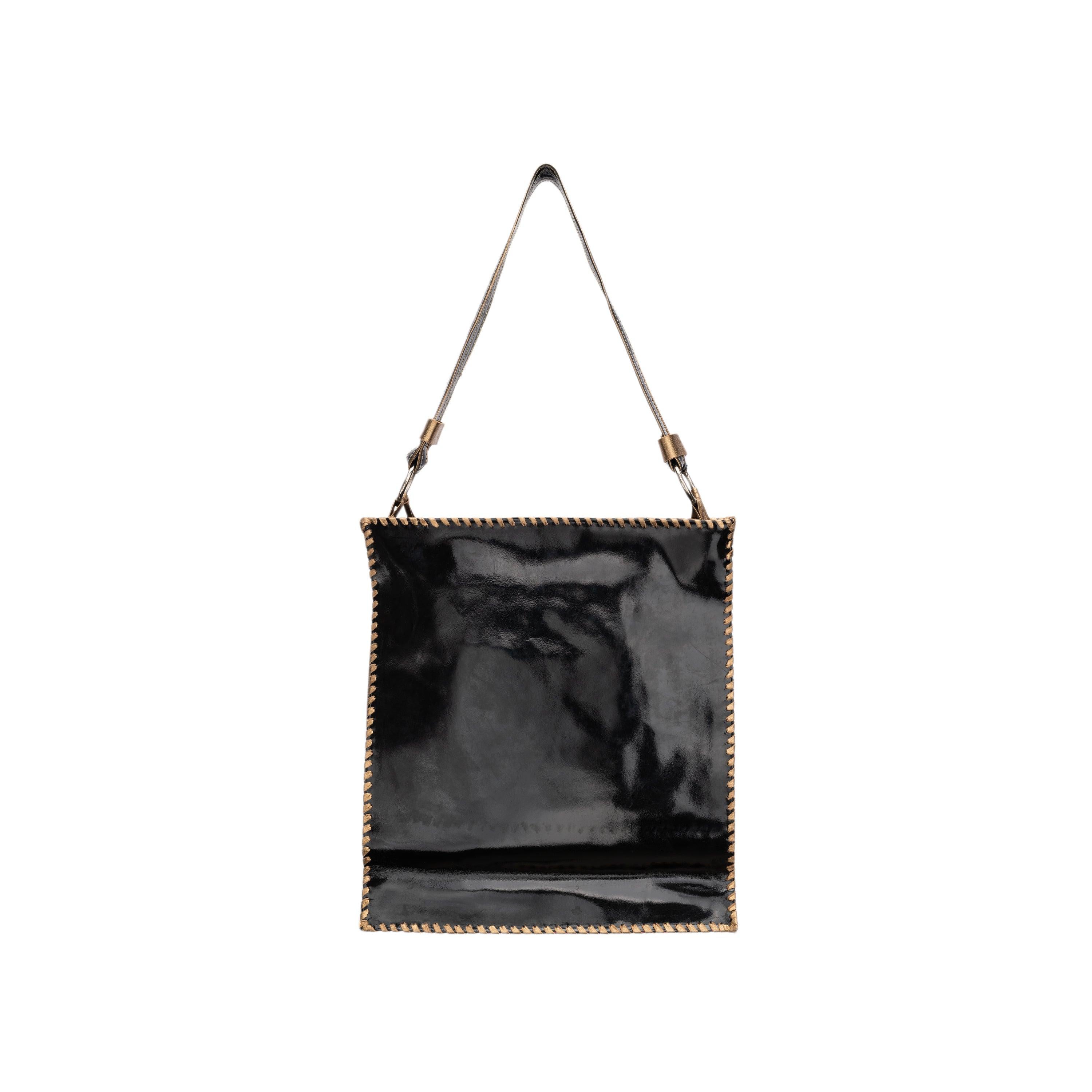 Collection Privée black and gold leather and cavallino bag. Shoulder shopper, inside pockets, zip fastening.
 
 Height:45;Width:40;Depth:12;Shoulder Drop:40