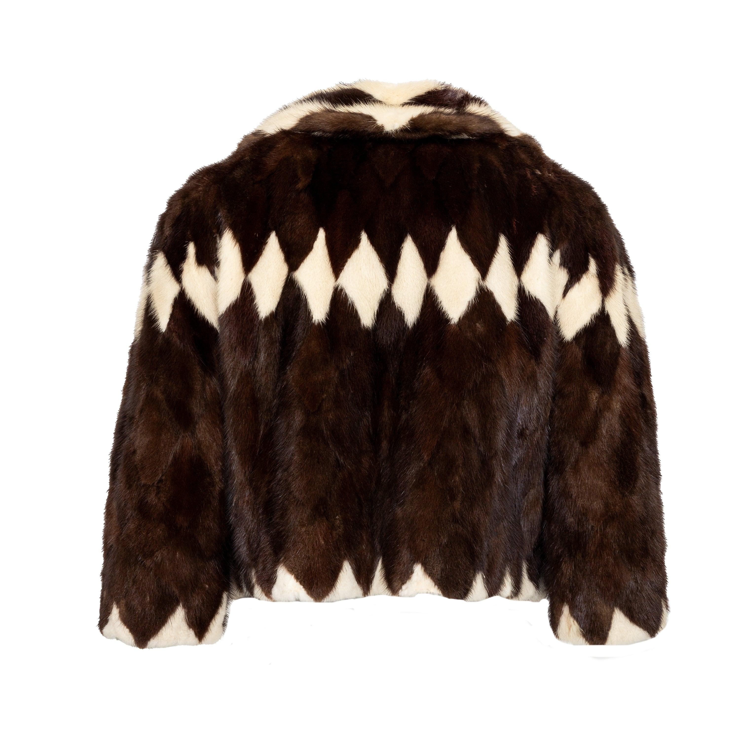 Black Collection Priveé Fur Coat in Harlequin Pattern - '60s