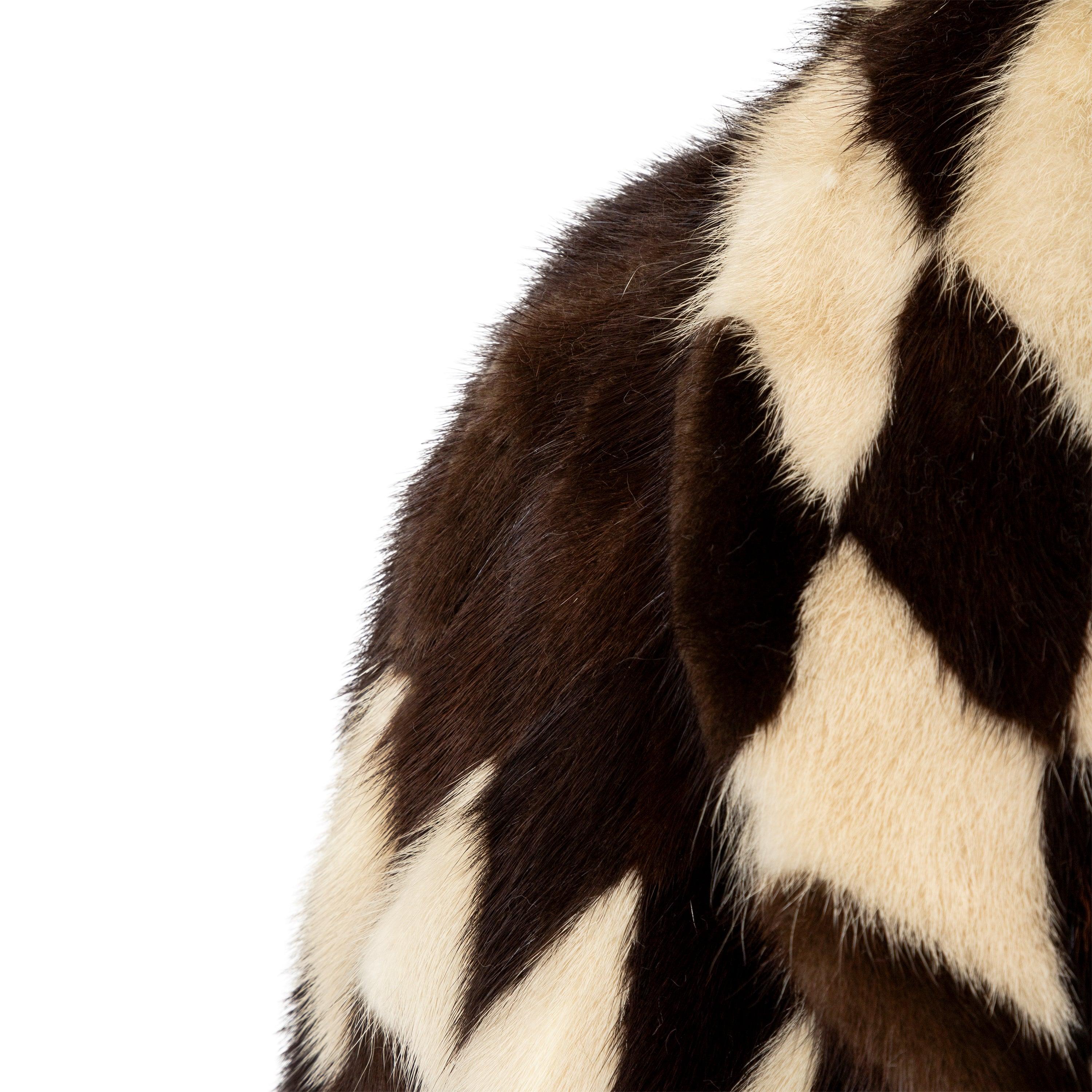 Women's Collection Priveé Fur Coat in Harlequin Pattern - '60s
