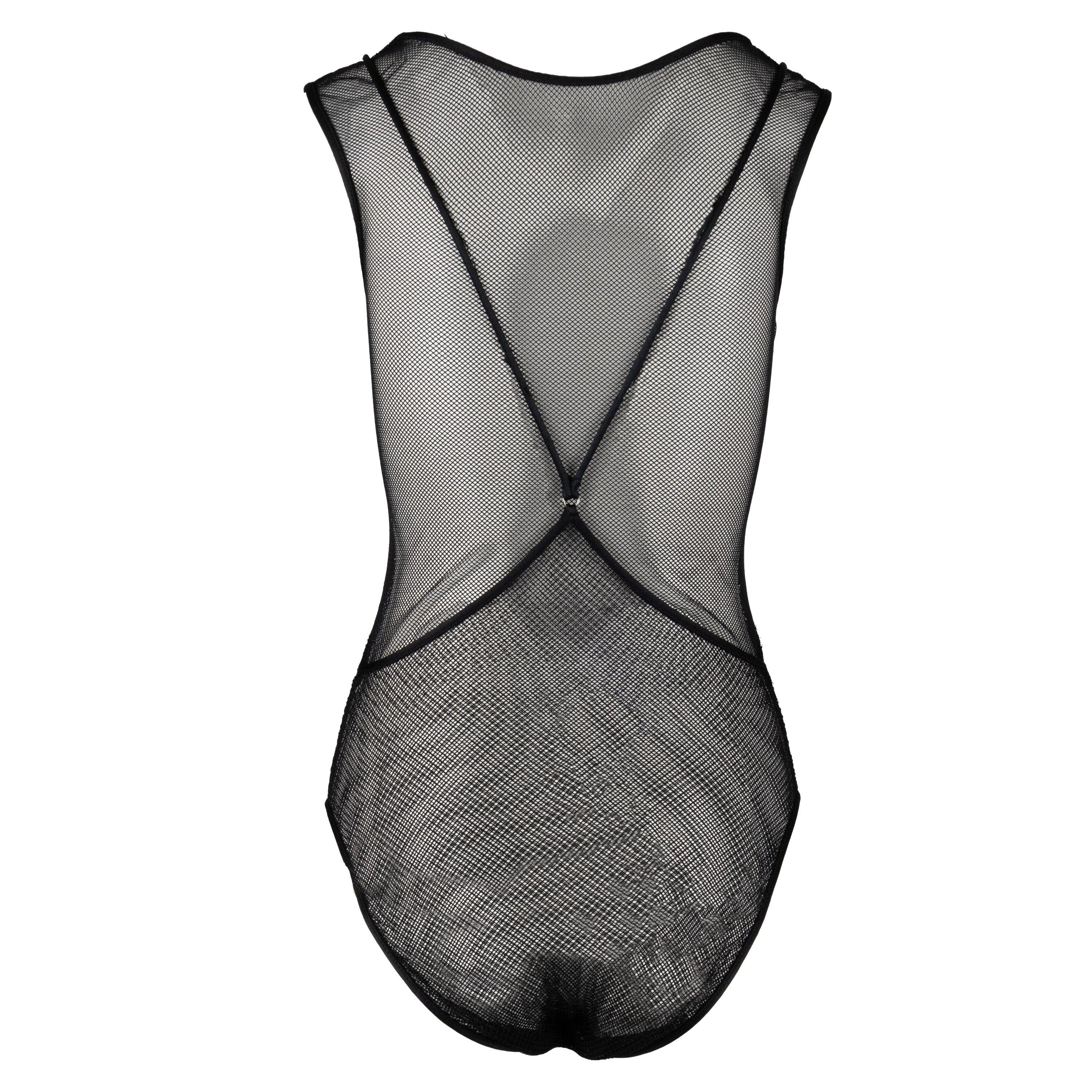 Black Collection Privée Mesh Bodysuit - '10s For Sale