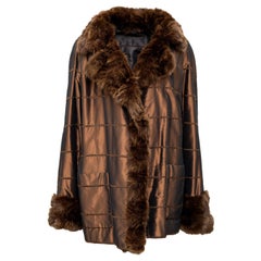 Collection Privée Cappotto in raso con pelliccia - anni '90