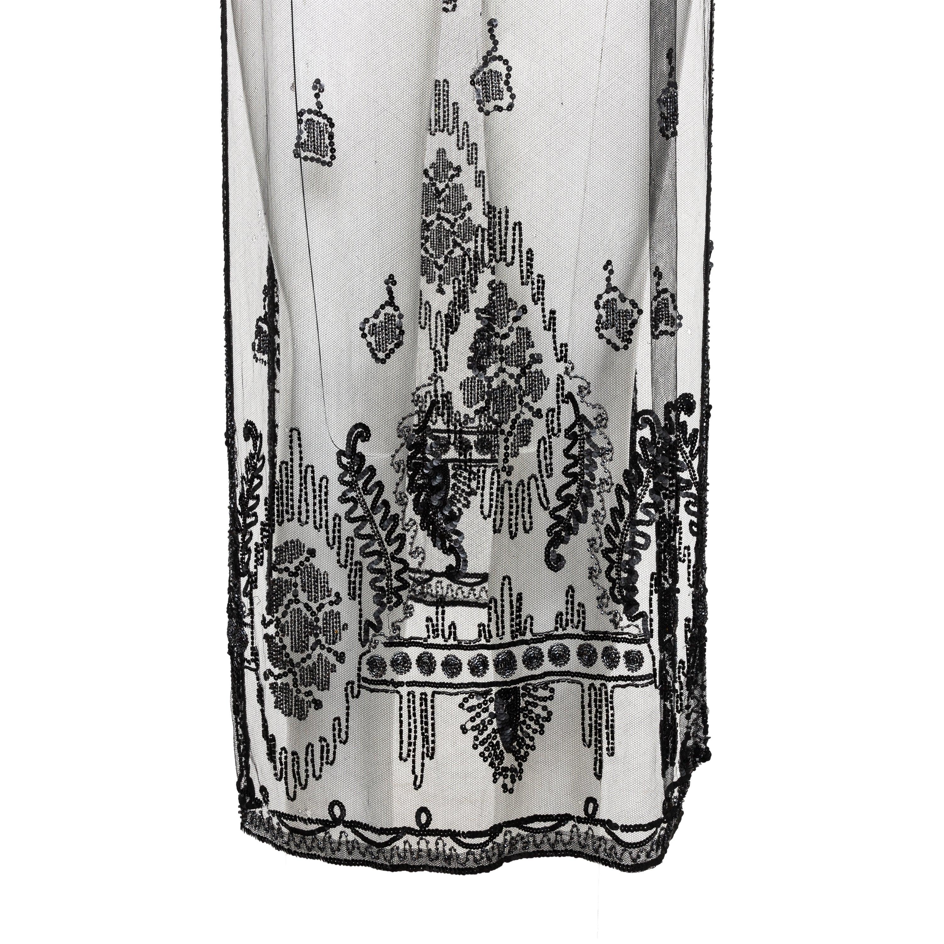 Top largo Collection Privée con abalorios transparentes - Años 90 Gris en venta