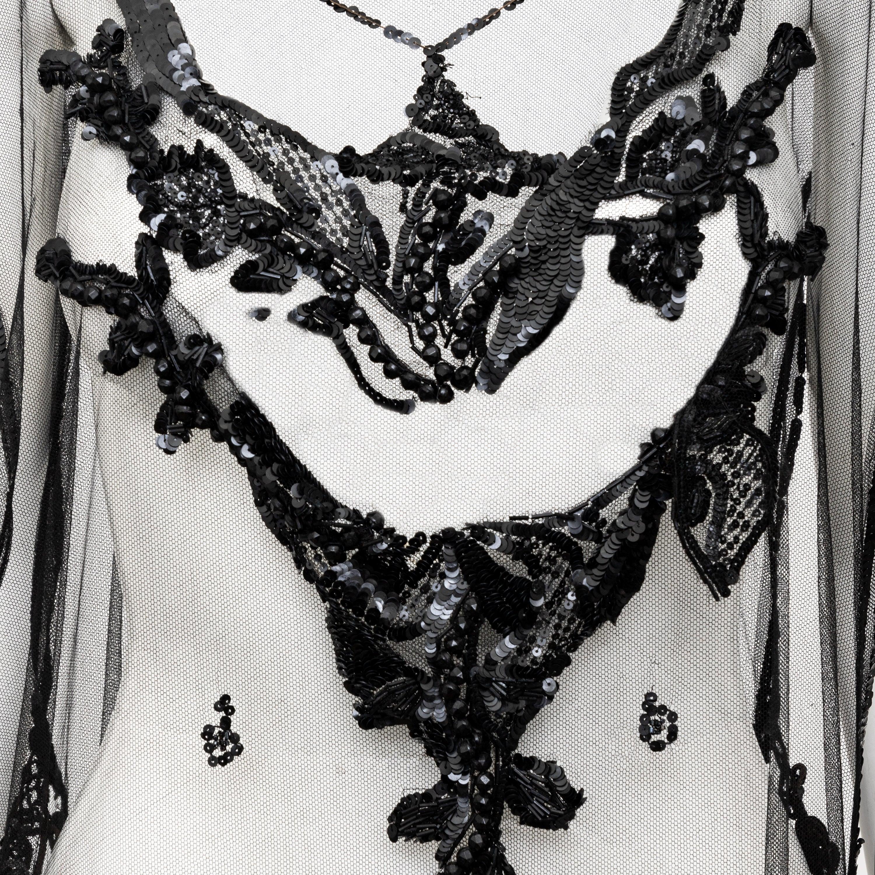 Top largo Collection Privée con abalorios transparentes - Años 90 en Bueno estado para la venta en Milano, IT
