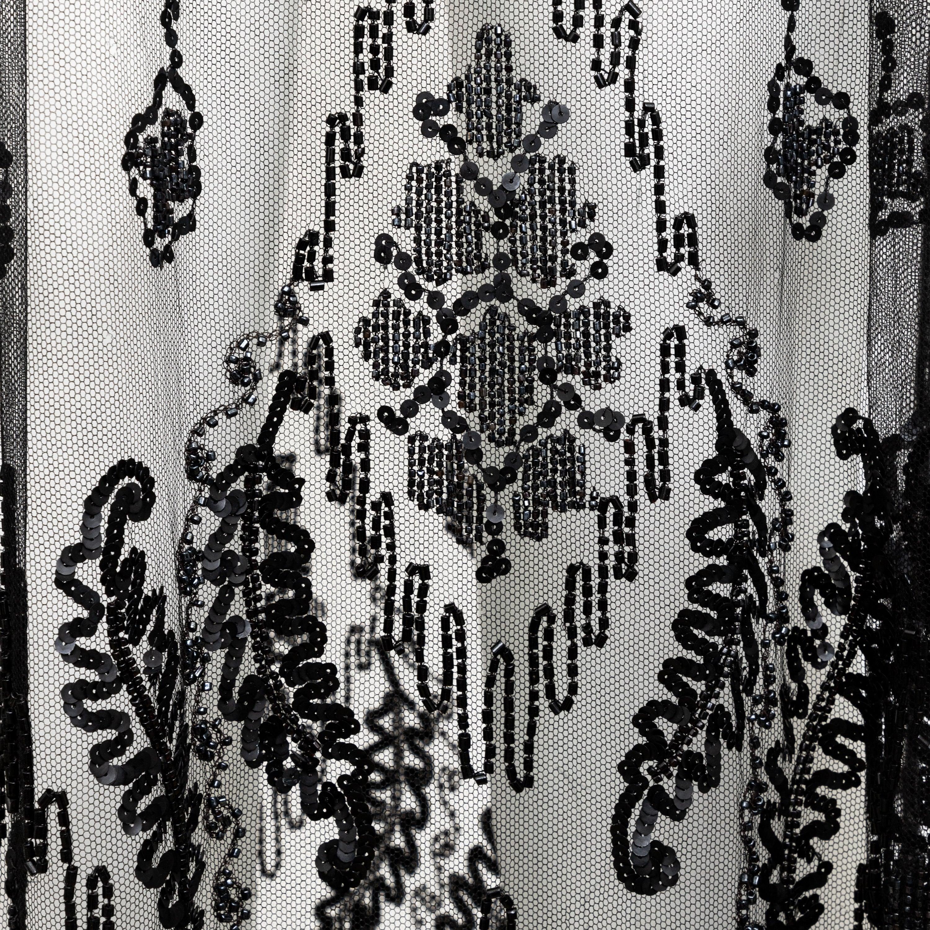 De las mujeres Top largo Collection Privée con abalorios transparentes - Años 90 en venta