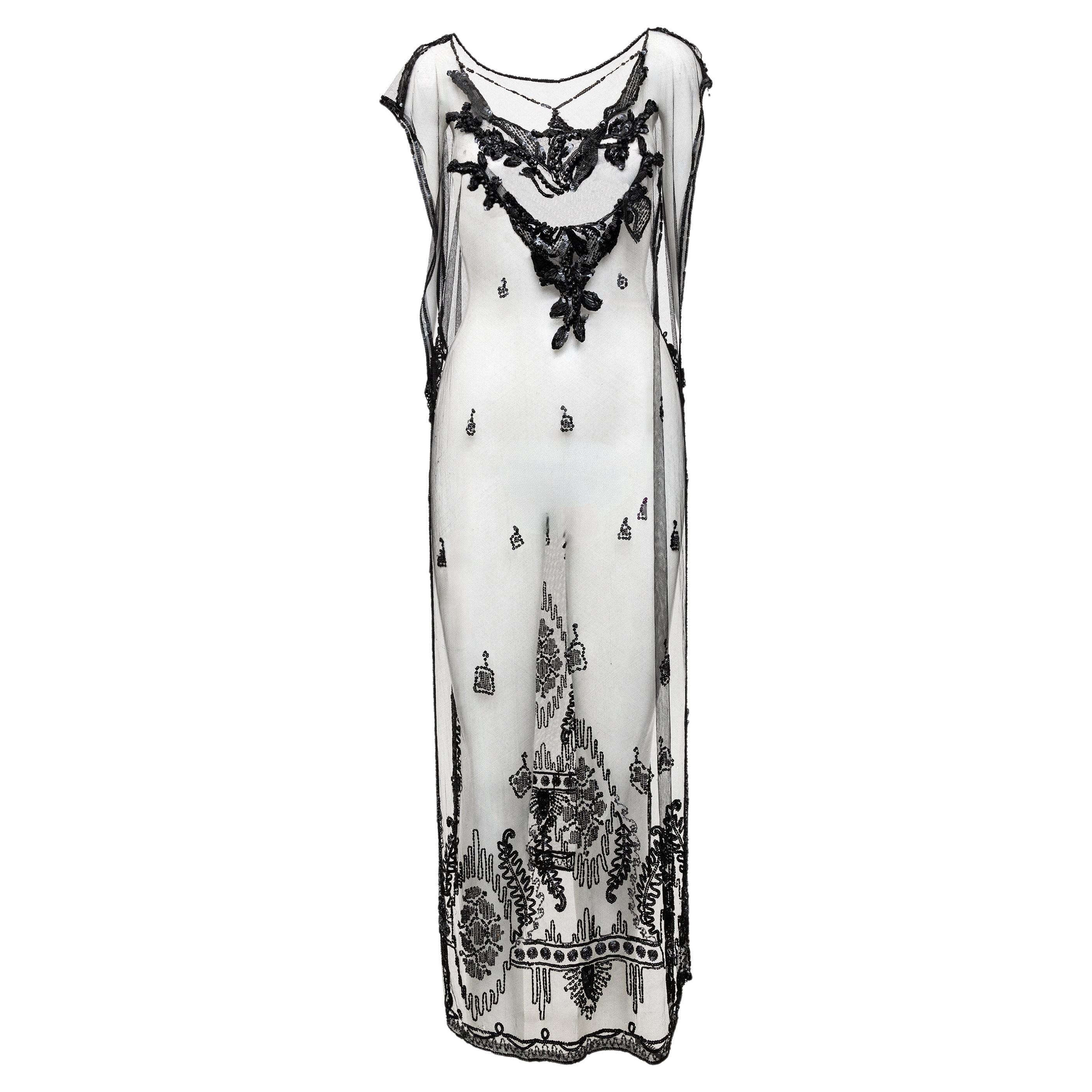 Top largo Collection Privée con abalorios transparentes - Años 90 en venta