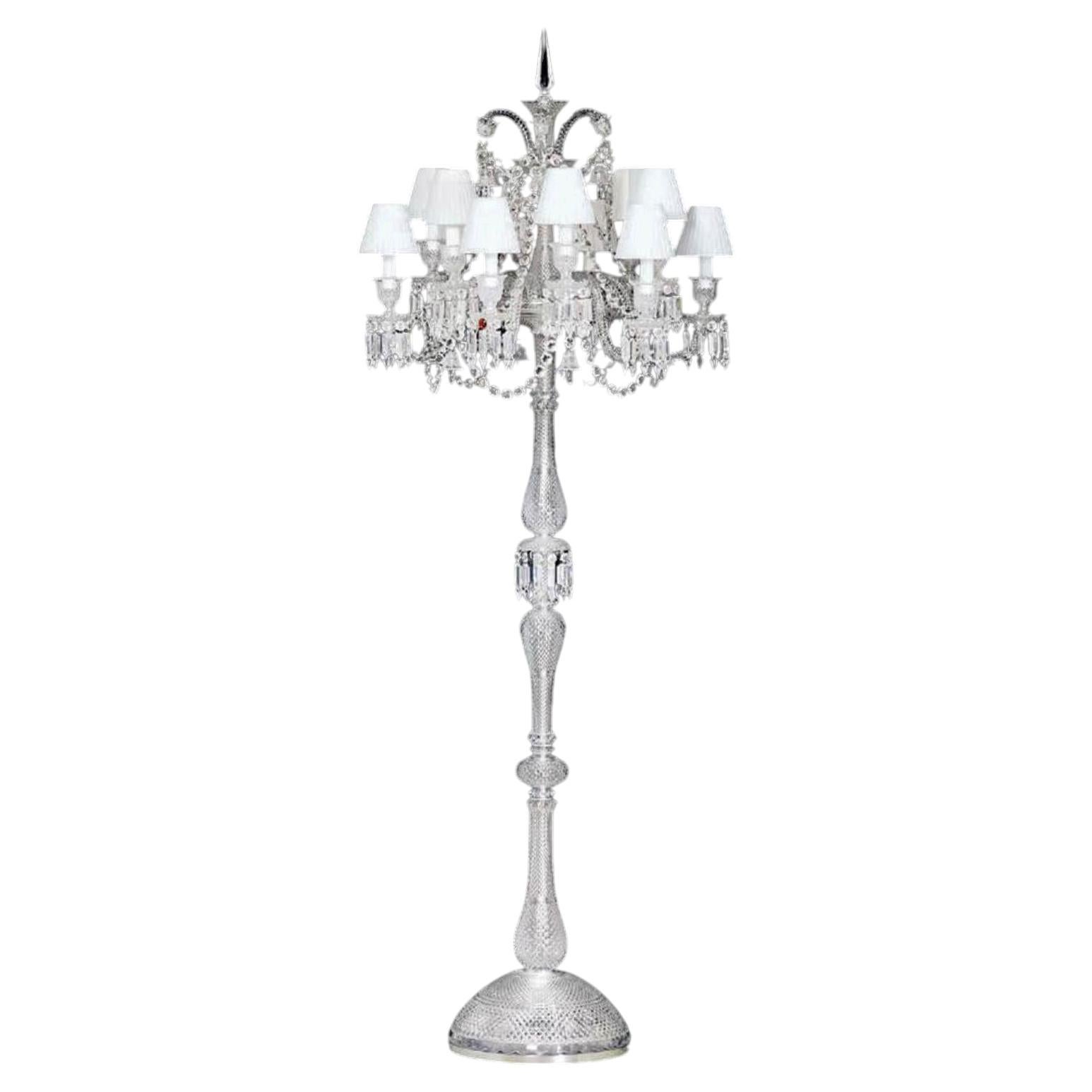 Collection Regina Floor Lamp, Metal and Crystal, NCP 201/12 WS by JAGO