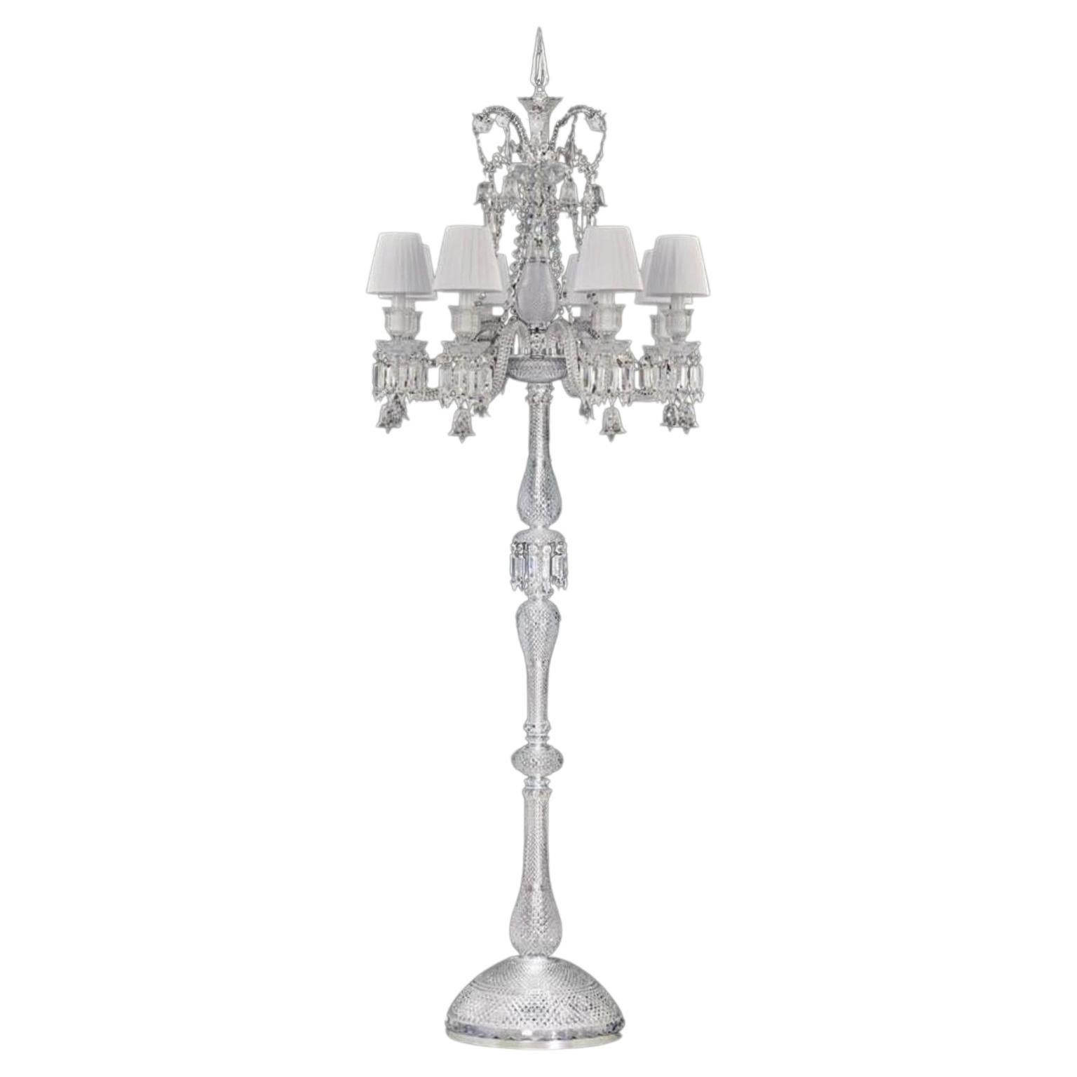Collection Regina Floor Lamp, Metal and Crystal, NCP 201/8 WS by JAGO