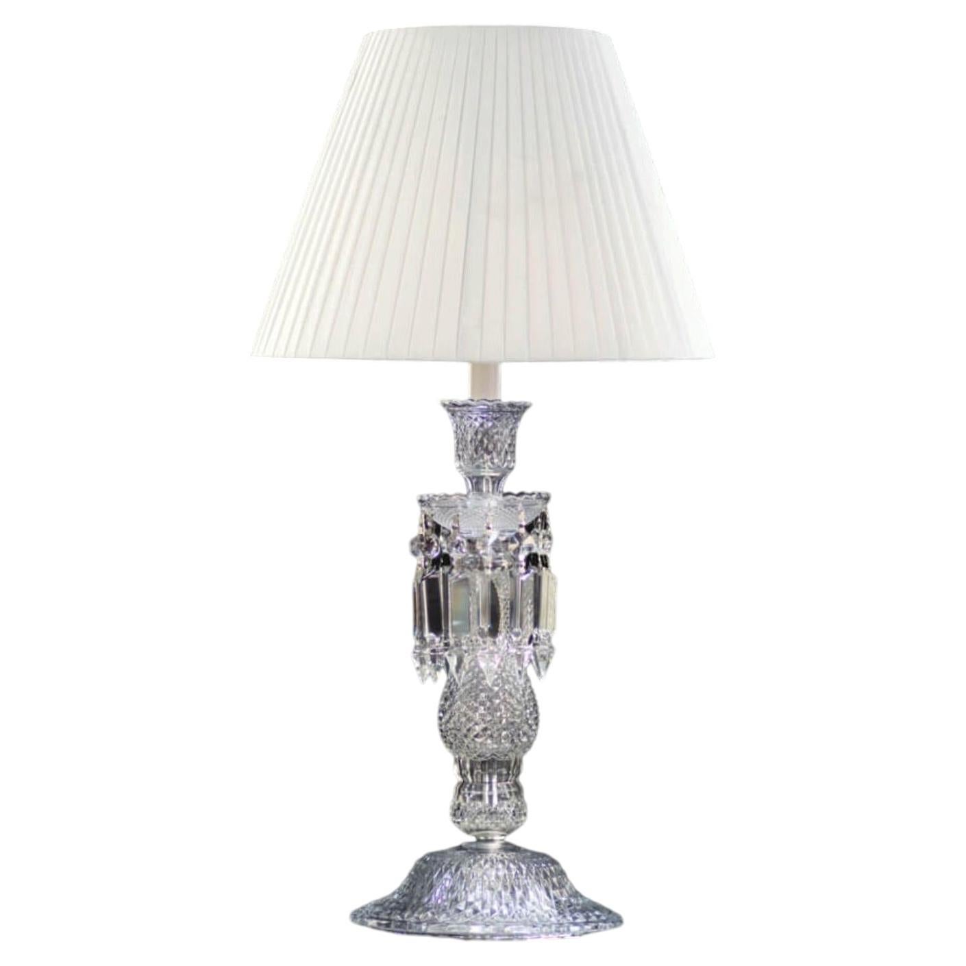 Collection Regina Table Lamp, Metal and Crystal, NCL 221/WS by JAGO For Sale