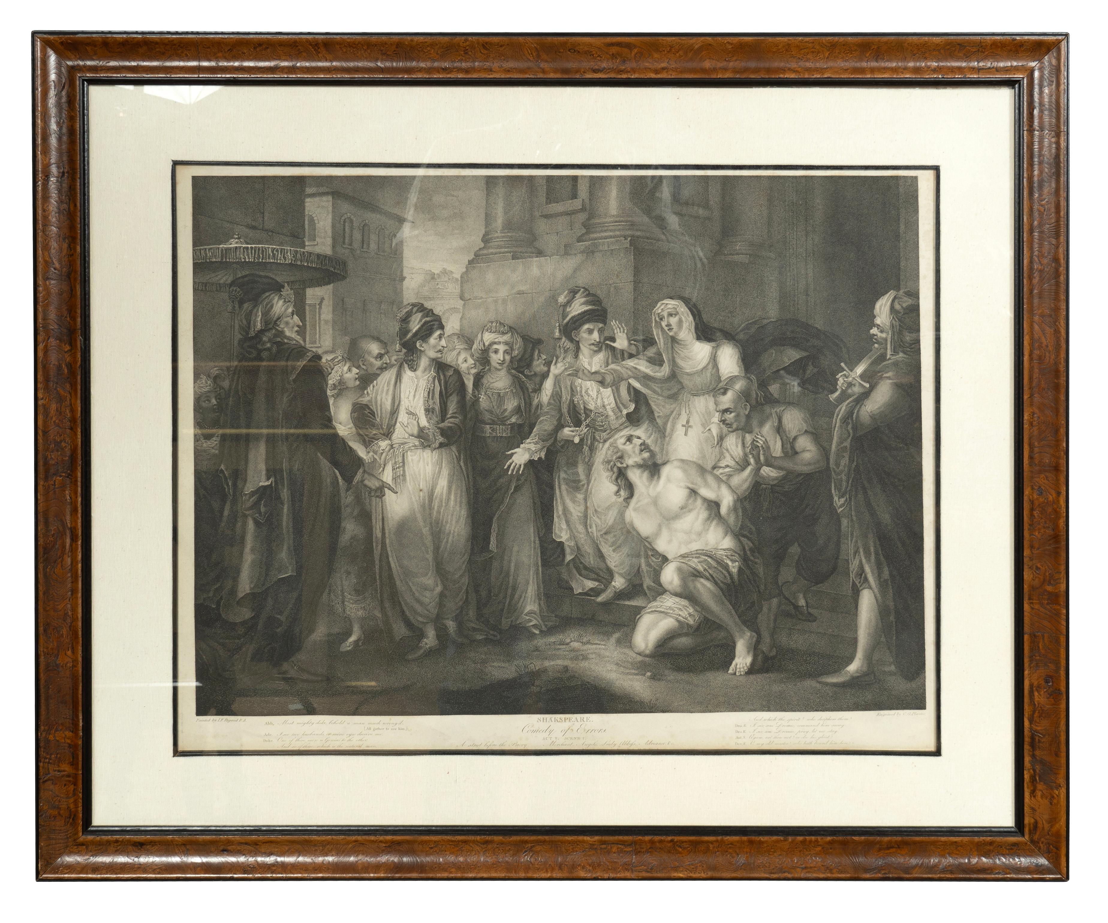 Collection six encadrées  Gravures de scènes de théâtre de Shakespeare par Boydell Bon état - En vente à Essex, MA