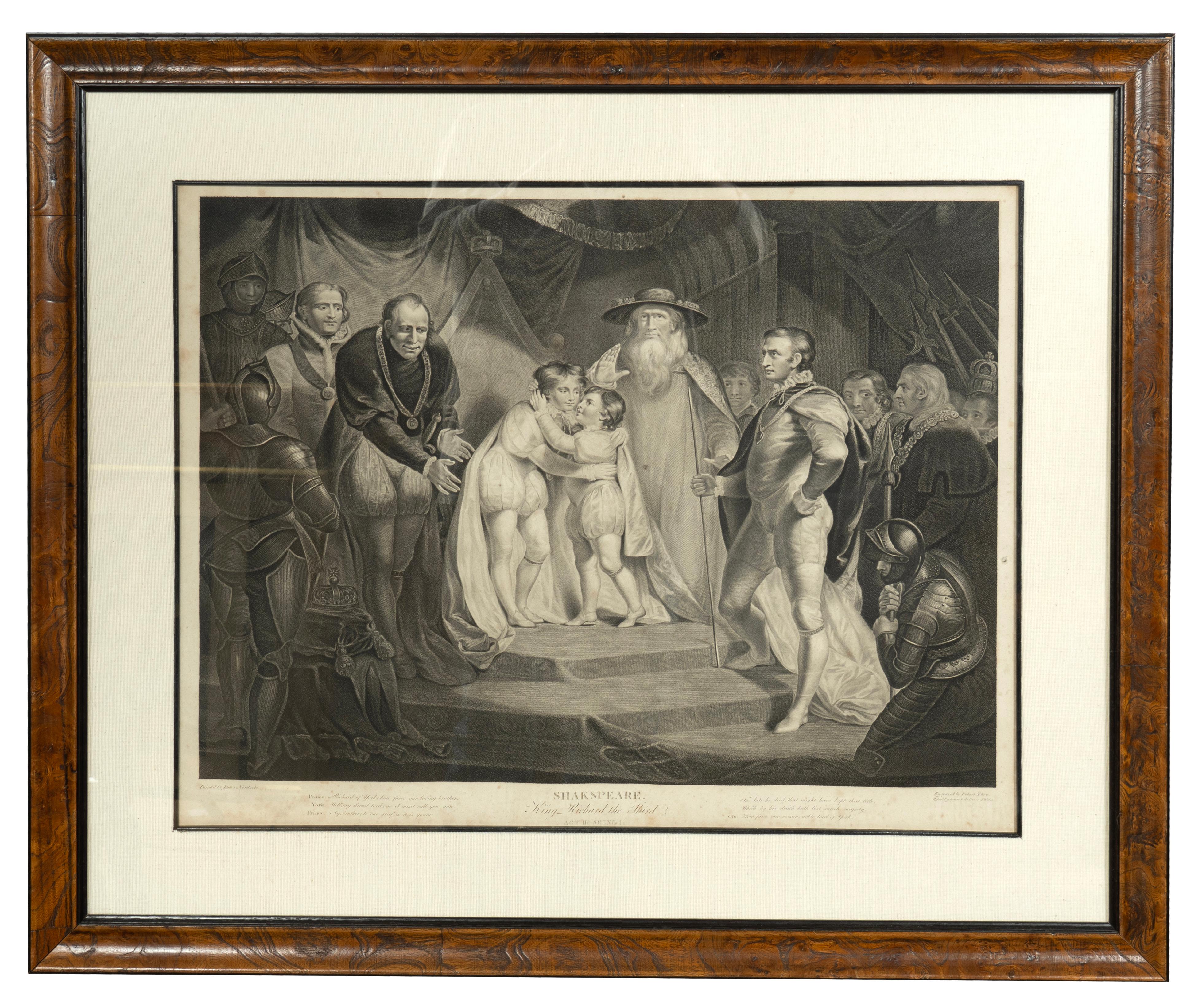 XVIIIe siècle Collection six encadrées  Gravures de scènes de théâtre de Shakespeare par Boydell en vente