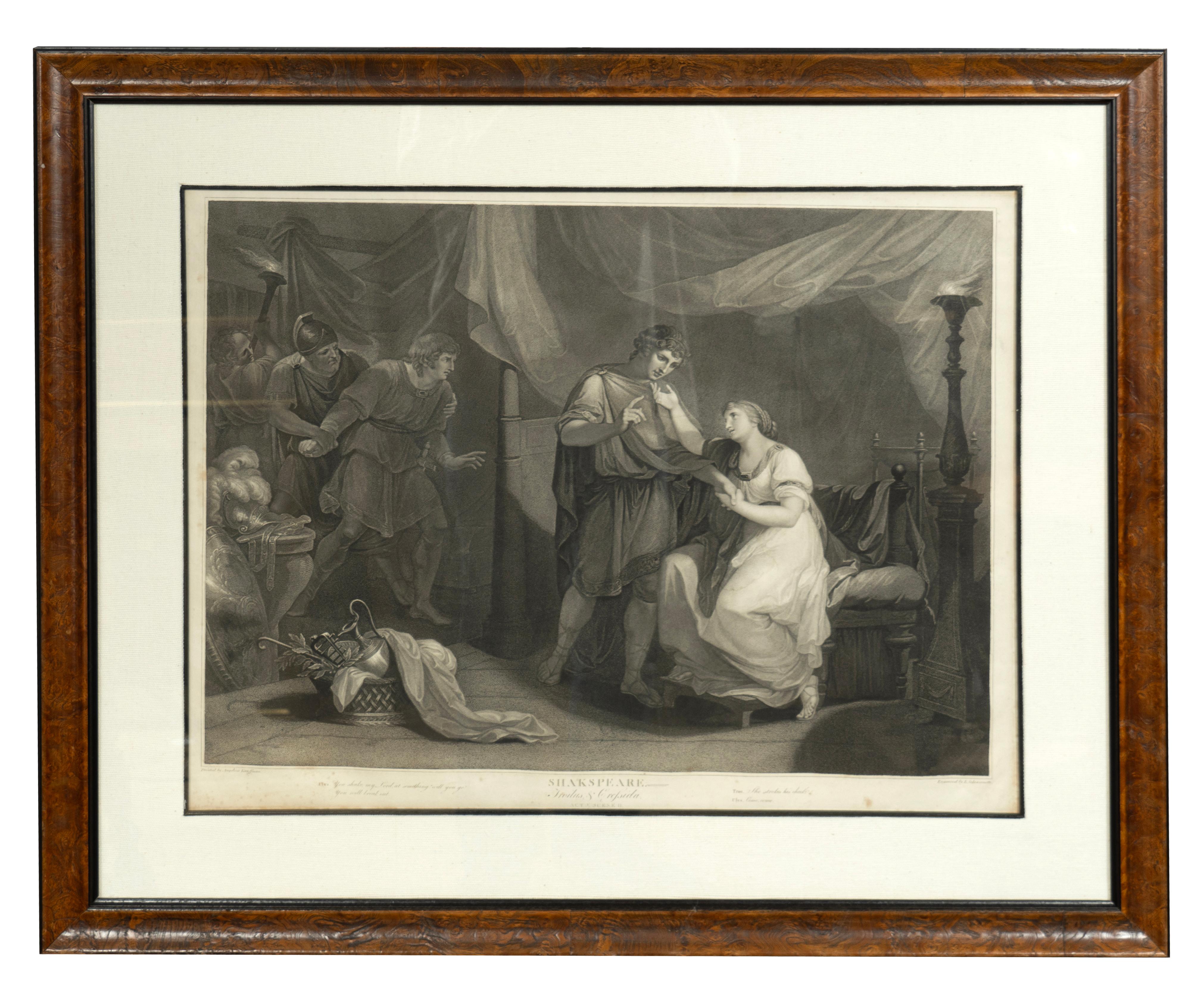 Collection six encadrées  Gravures de scènes de théâtre de Shakespeare par Boydell en vente 1