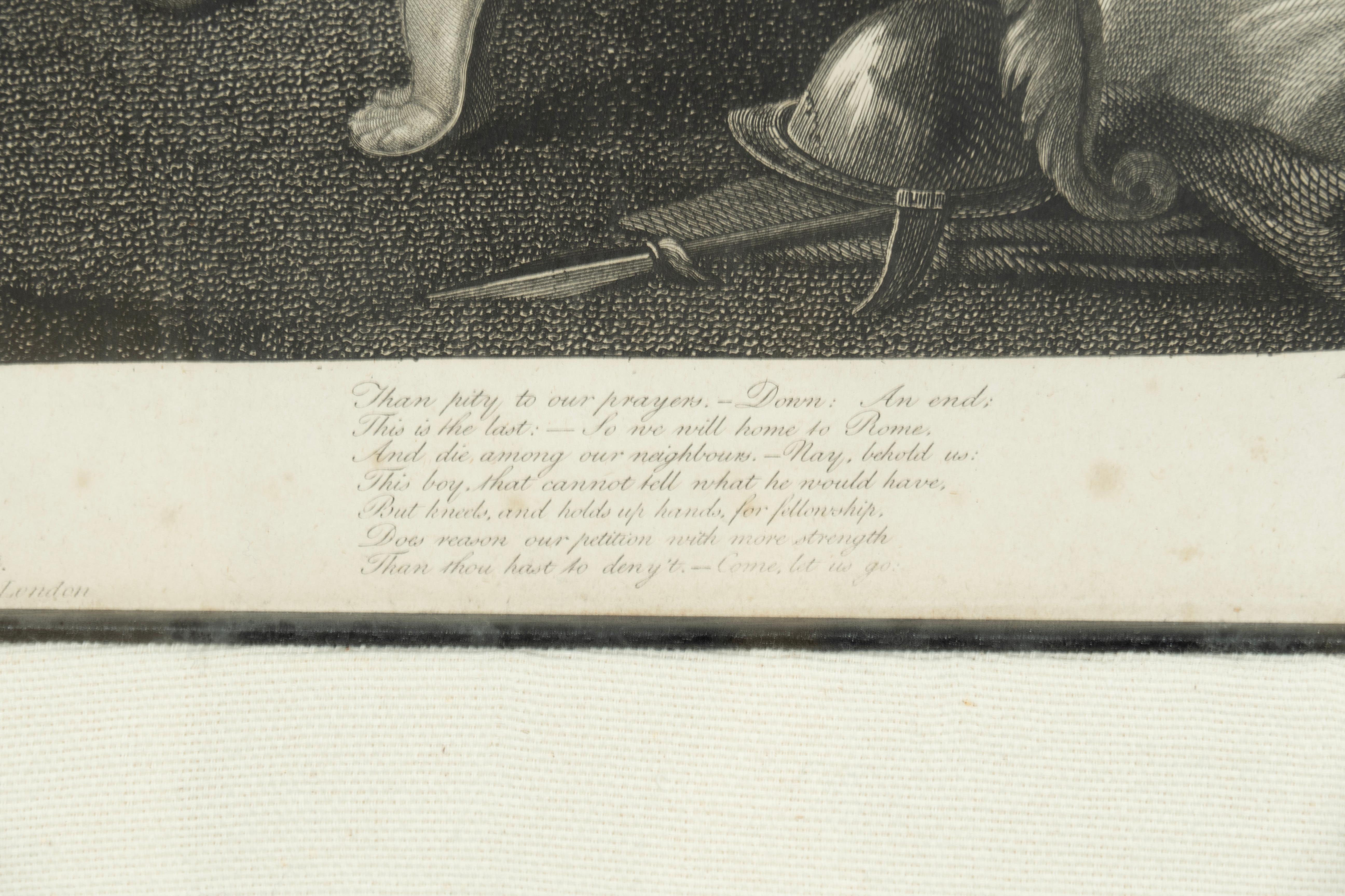 Collection six encadrées  Gravures de scènes de théâtre de Shakespeare par Boydell en vente 3