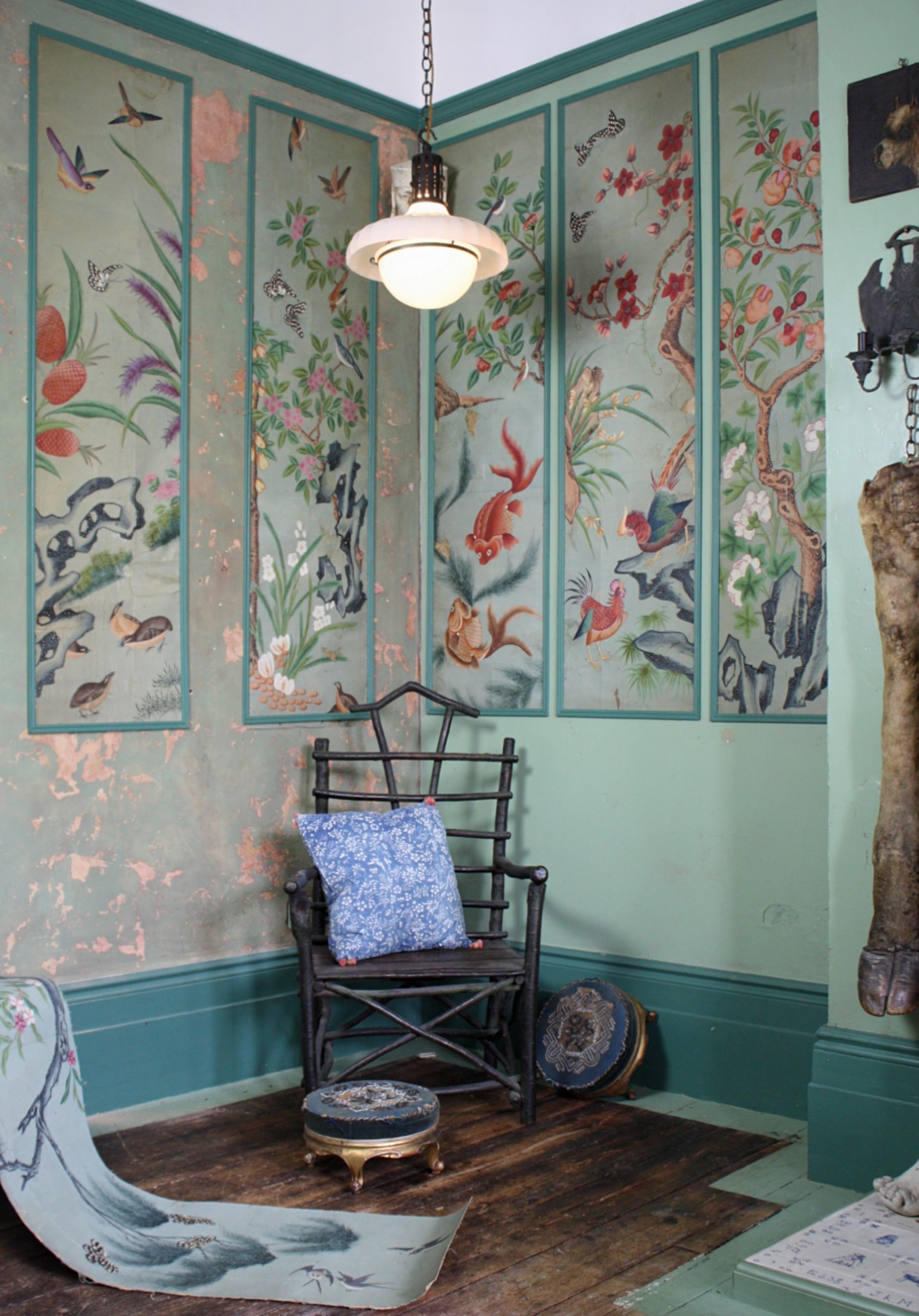 chinoiserie wallpaper green