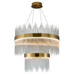 Collection Spiga Chandelier, Metal and Glass, NCS 162/2/80 by JAGO
