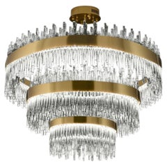 Collection Spiga Chandelier, Metal and Glass, NCS 162/3/120 by JAGO